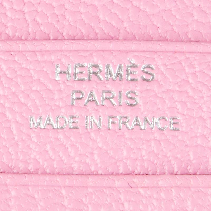 HERMES Confetti pink Mysore leather AZAP GM COMBINED Wallet 2
