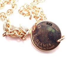 Hermes Confetti Rose Gold 42" Long Link Chain Necklace