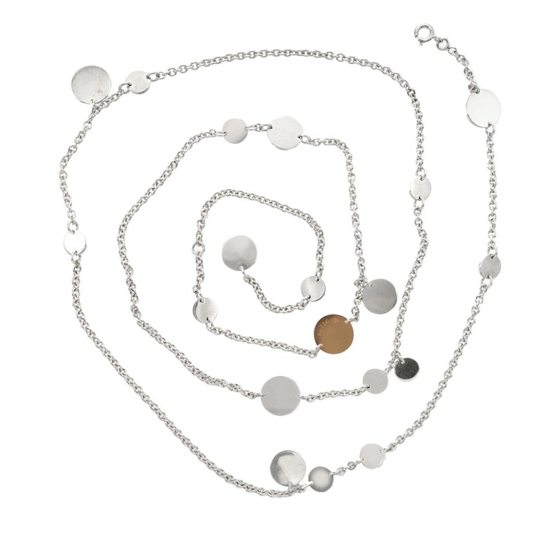 Hermes Confettis Rose Gold Silver Long Necklace at 1stDibs hermes