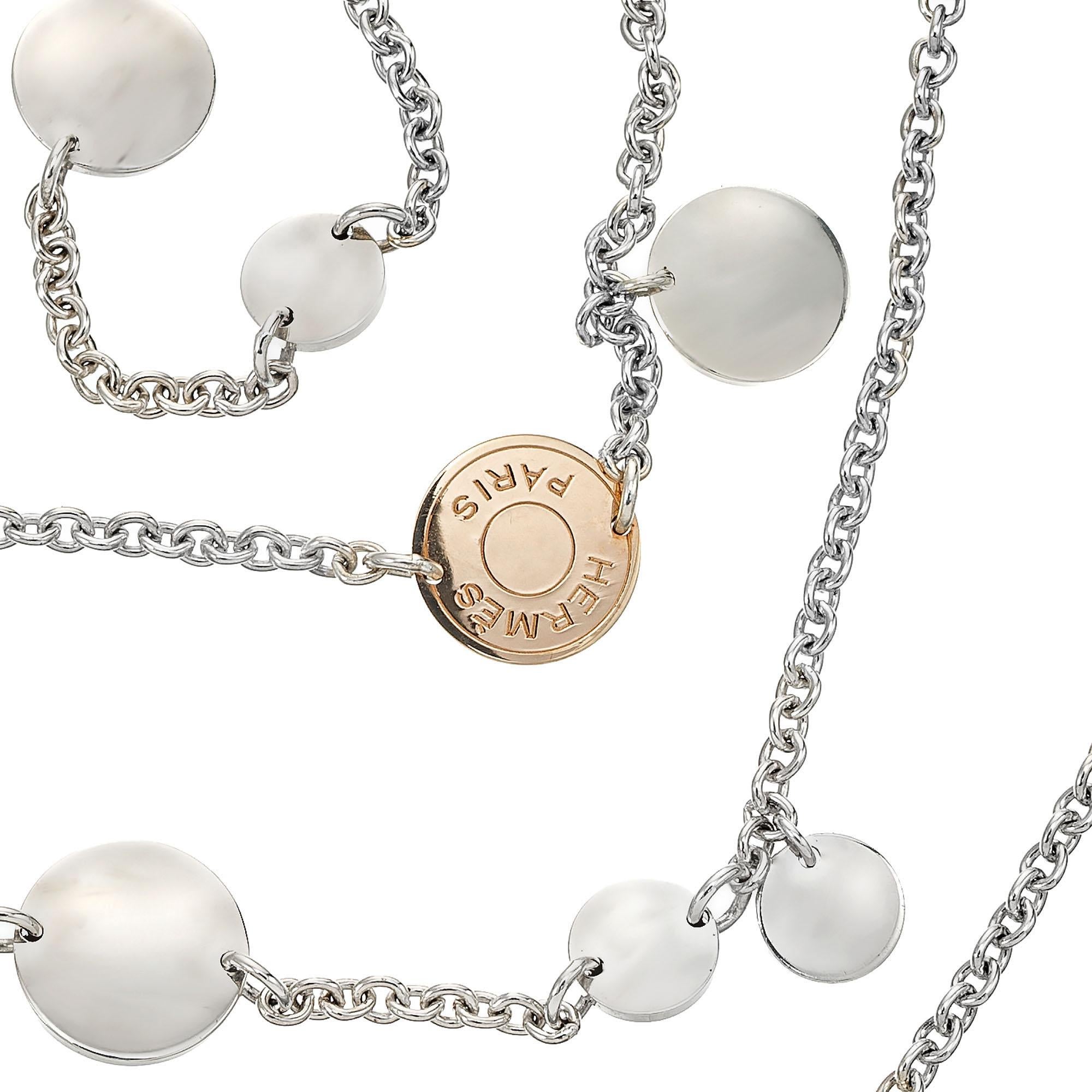  Hermes Confettis - Long collier en or rose et argent Pour femmes 