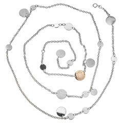 Hermes Confettis Rose Gold Silver Long Necklace
