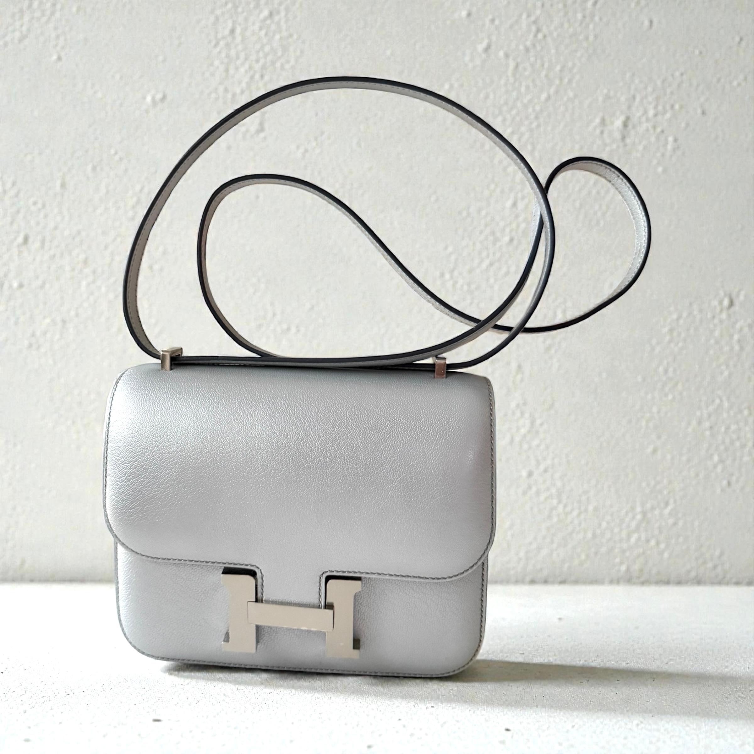 Hermès Constance 18 Silver Argent Chevre Chamkilight Palladium Hardware en vente 3