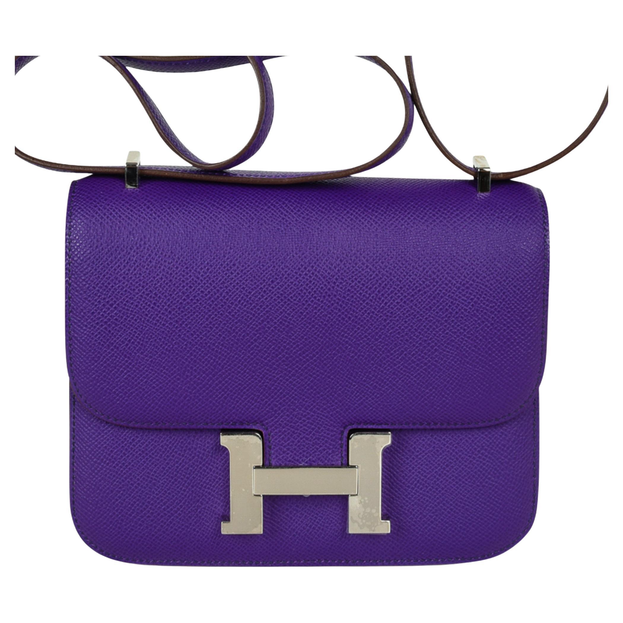 Hermes Constance 18 Bag Crocus Purple Epsom Leather Palladium Very Rare