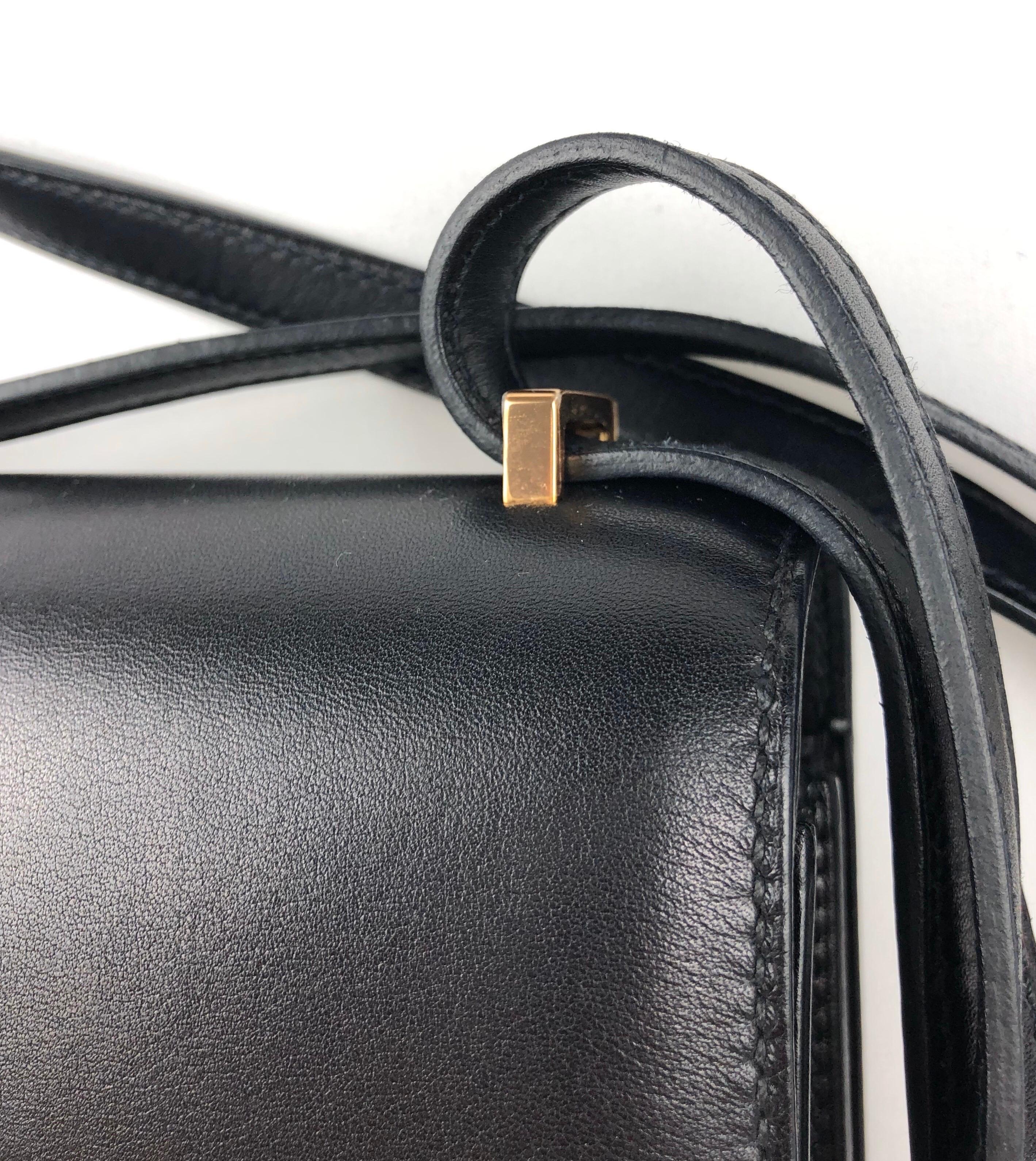 Hermes Constance 18 Black Evercalf ROSE GOLD HWD  In Good Condition In Miami, FL