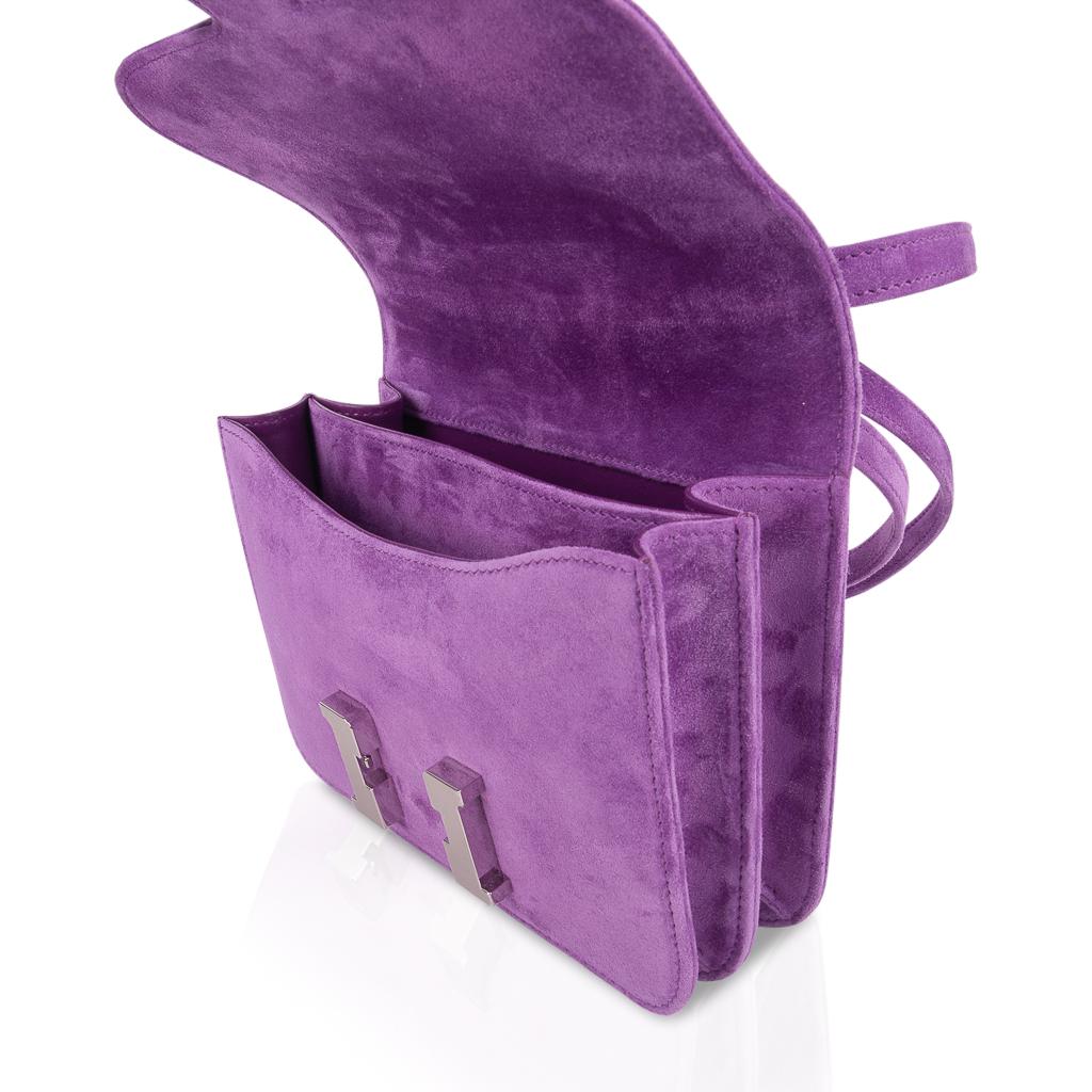 Women's Hermes Constance 18 Doblis Violet Clair Limited Edition Bag Palladium Hardware