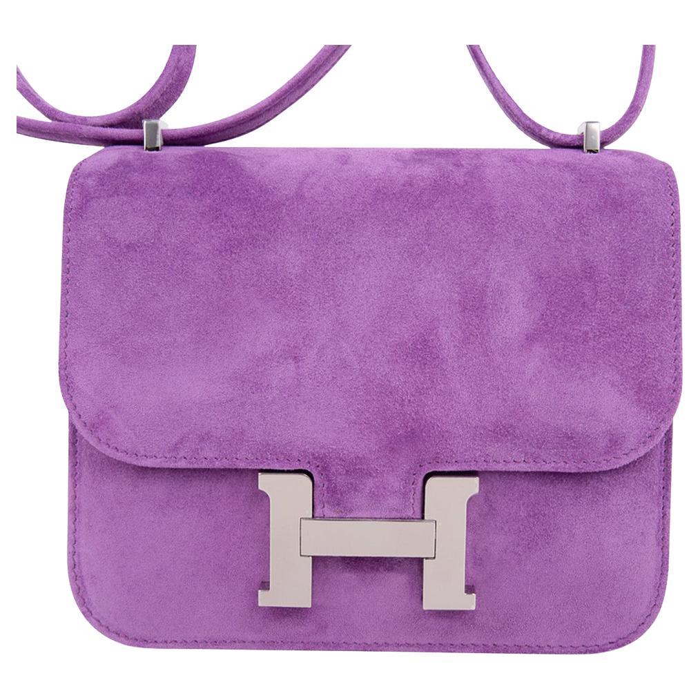 Hermes Birkin 25 Violet Purple Lizard Palladium Hardware at 1stDibs