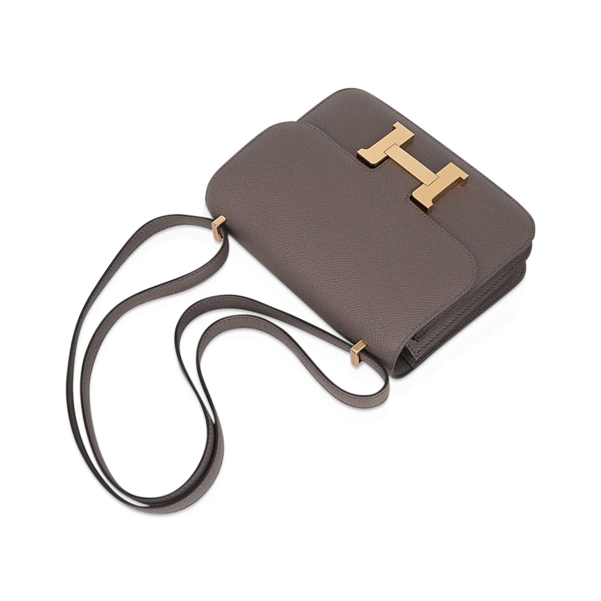 Hermes Constance 18 Etain Mini Bag Gold Hardware Epsom Leather 1