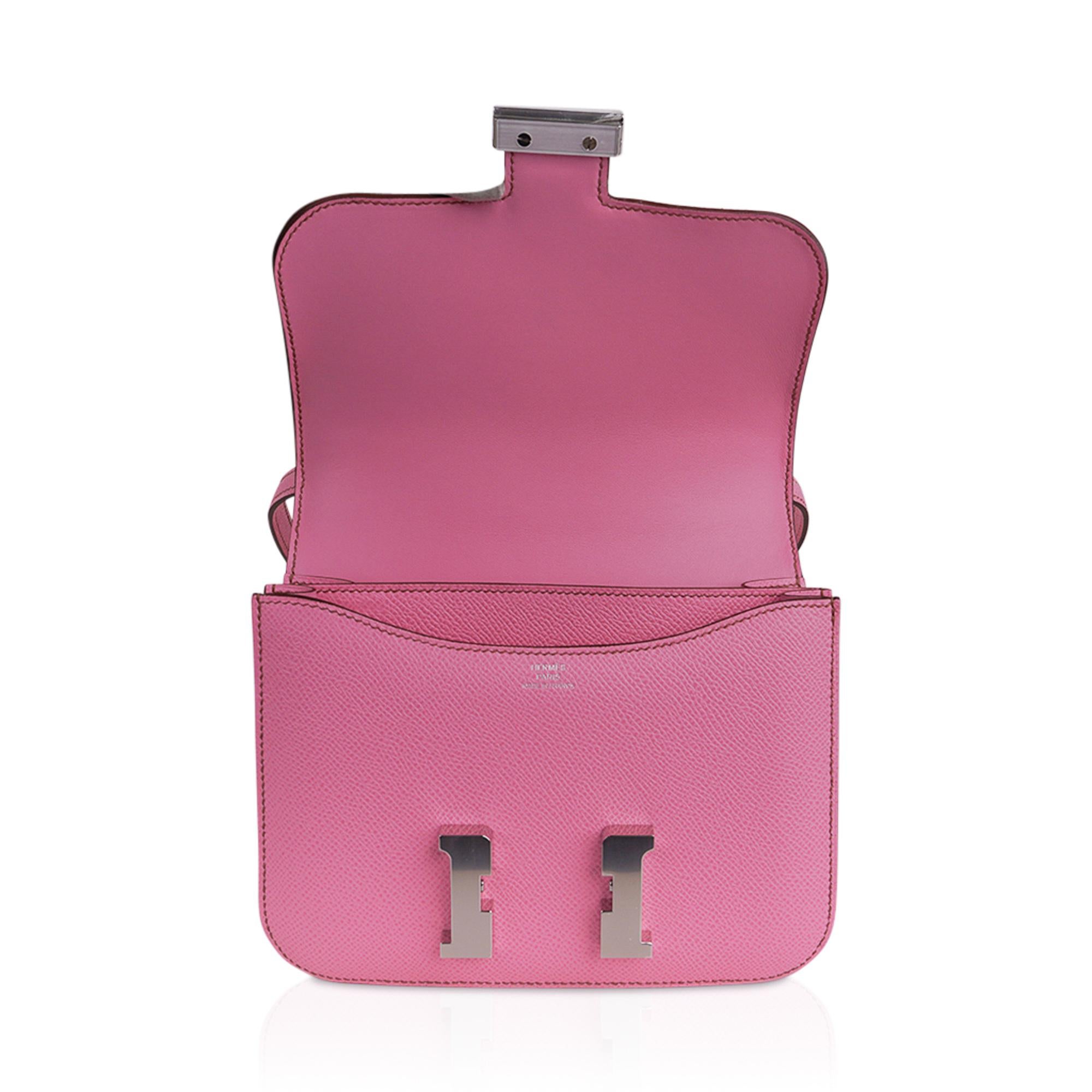 Hermes Constance 18 Mini Bag 5P Pink Epsom Palladium Hardware 3