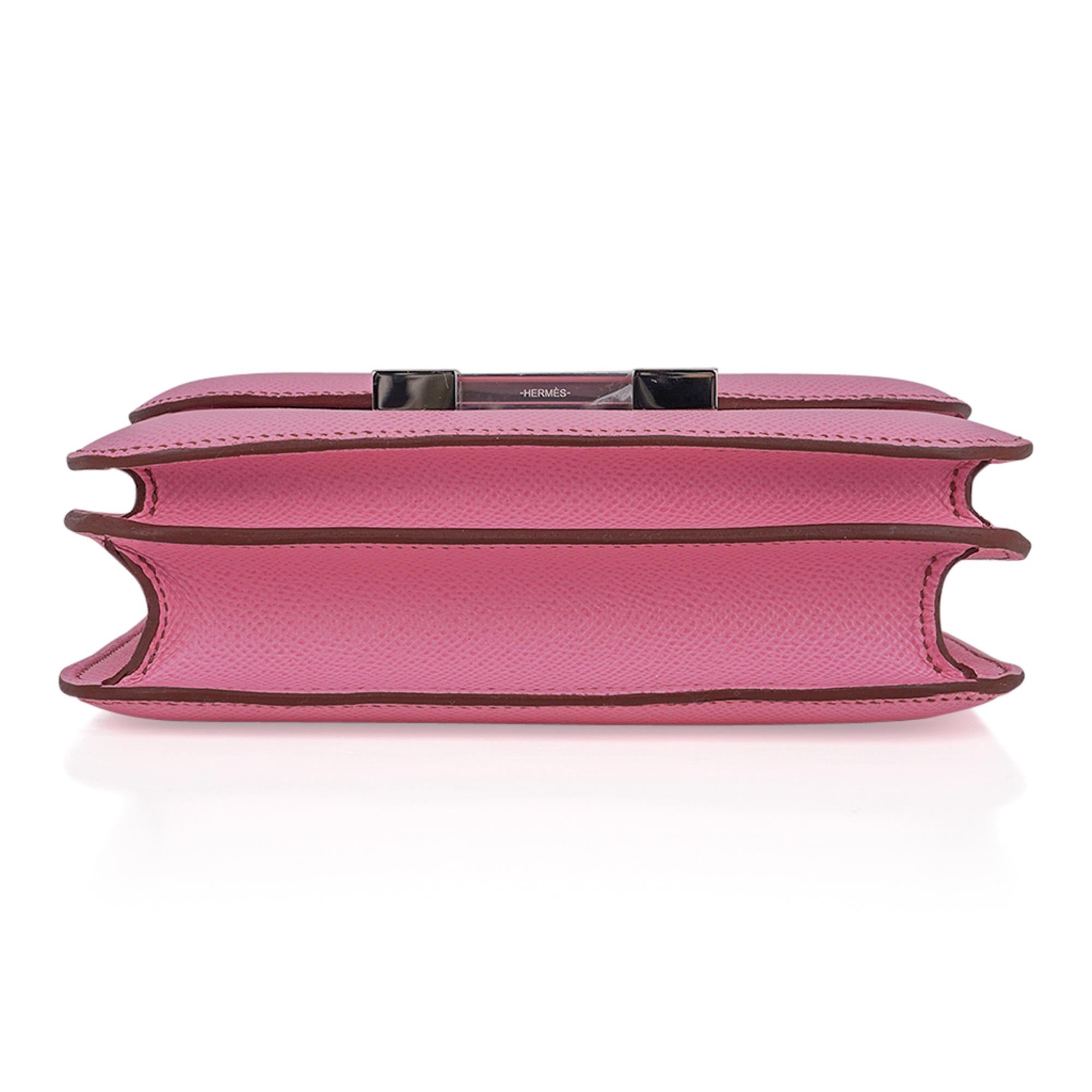 Hermes Constance 18 Mini Bag 5P Pink Epsom Palladium Hardware 4
