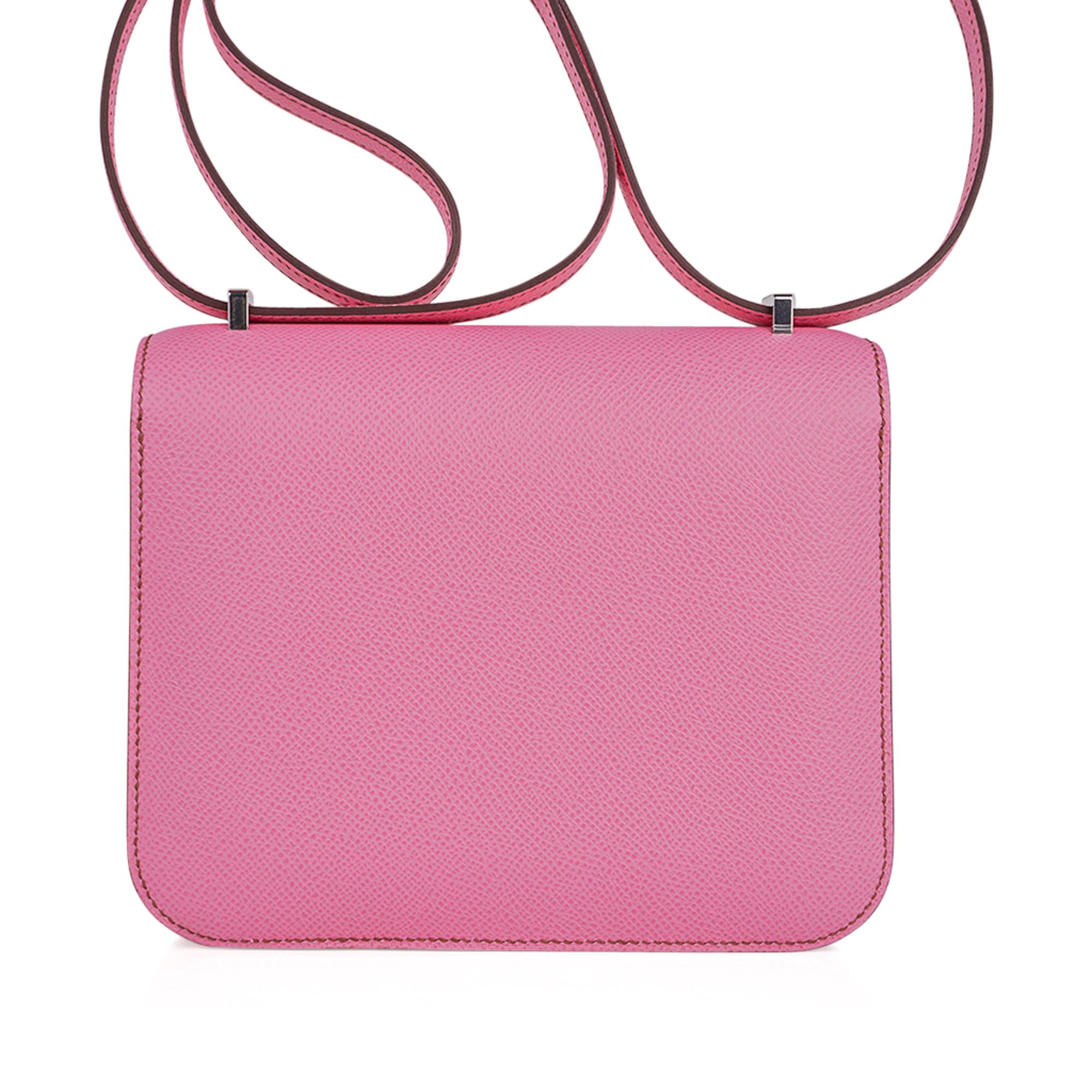 Women's Hermes Constance 18 Mini Bag 5P Pink Epsom Palladium Hardware
