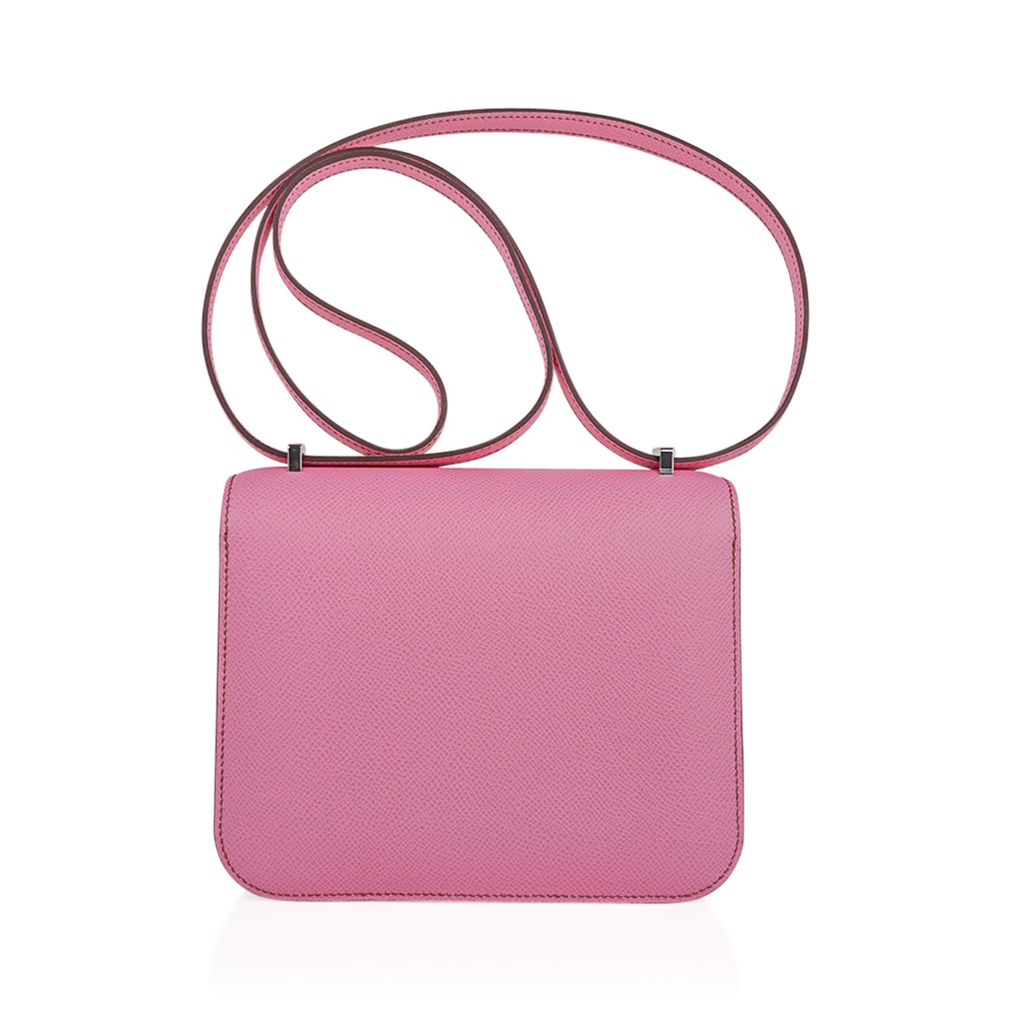 Hermes Constance 18 Mini Bag 5P Pink Epsom Palladium Hardware 1