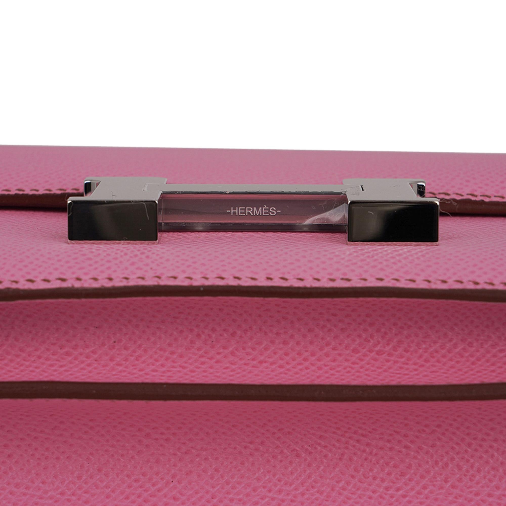Hermes Constance 18 Mini Bag 5P Pink Epsom Palladium Hardware 2