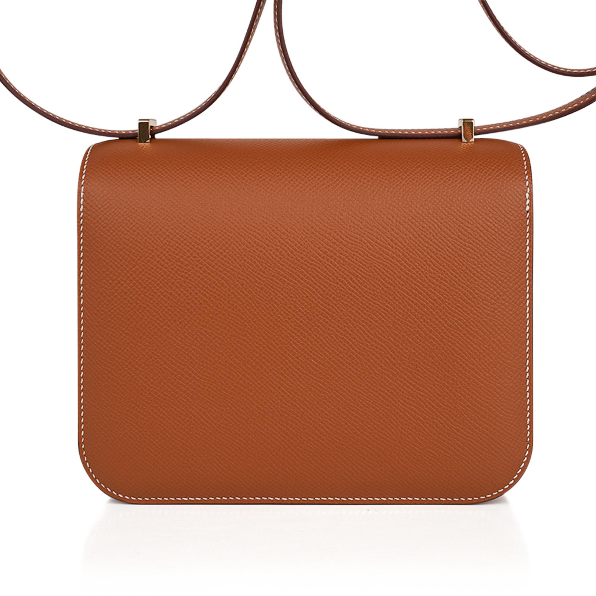 Hermes Constance 18 Mini Bag Gold w/ Gold Hardware Epsom Leather 2
