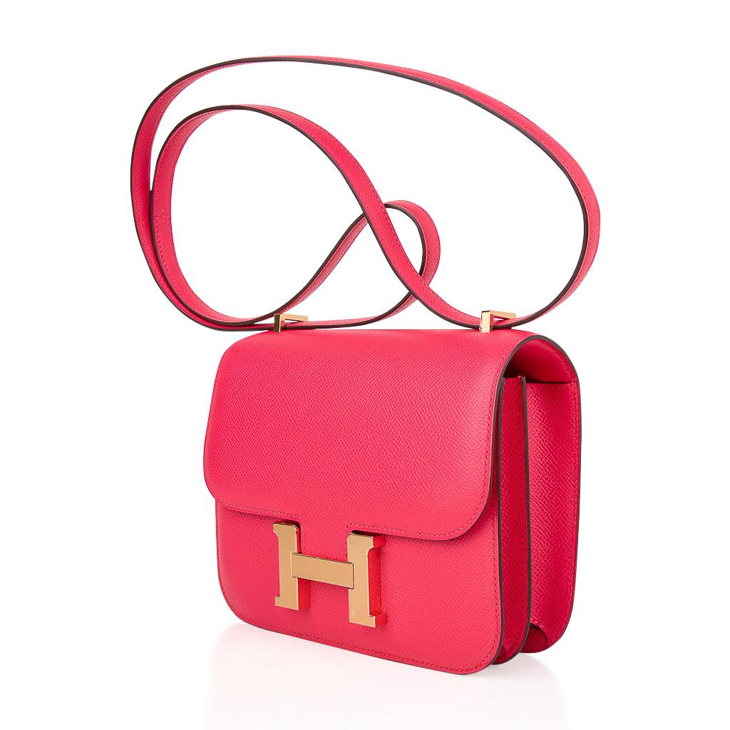 Hermes Constance 18 Mini Bag Rose Extreme Pink Epsom Gold Hardware Neuf - En vente à Miami, FL
