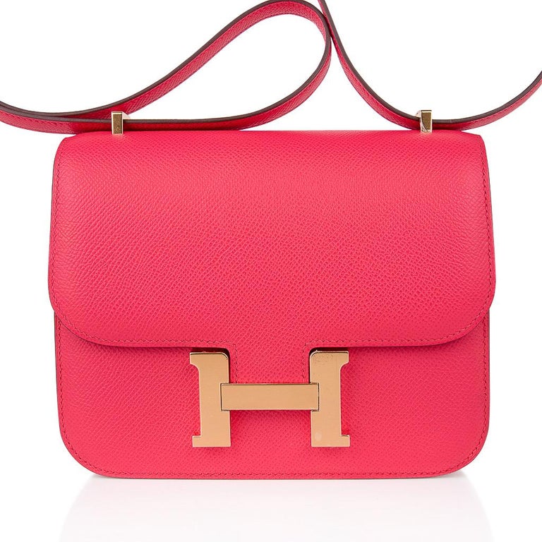 Hermes Constance 18 Mini Bag Rose Extreme Pink Epsom Gold Hardware For
