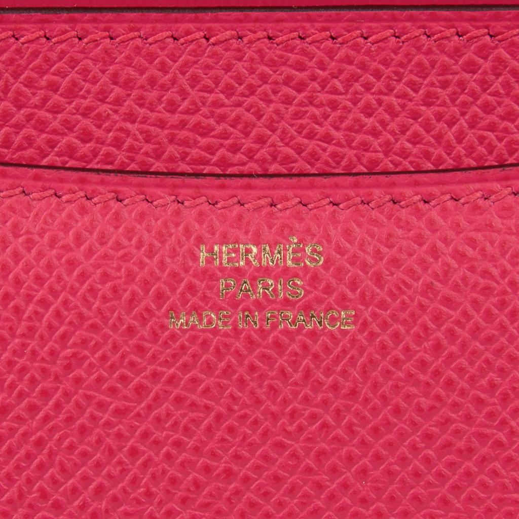 Hermes Constance 18 Mini Bag Rose Extreme Pink Epsom Gold Hardware en vente 3