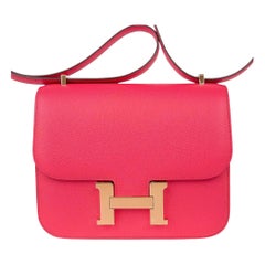 Hermes Constance 18 Mini Bag Rose Extreme Pink Epsom Gold Hardware