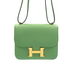 Hermes Constance 18 Mini III Mirror Vert Criquet Swift with Gold Hardware