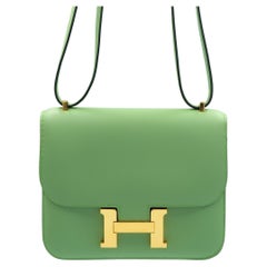 Hermes Constance 18 Mini III Mirror Vert Criquet Swift with Gold Hardware