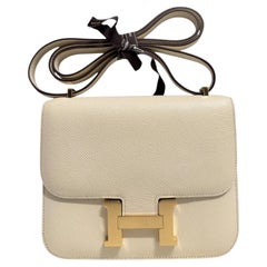 HERMES Constance 18 Mini Nata Beige Epsom Leather Gold Hardware Shoulder Bag