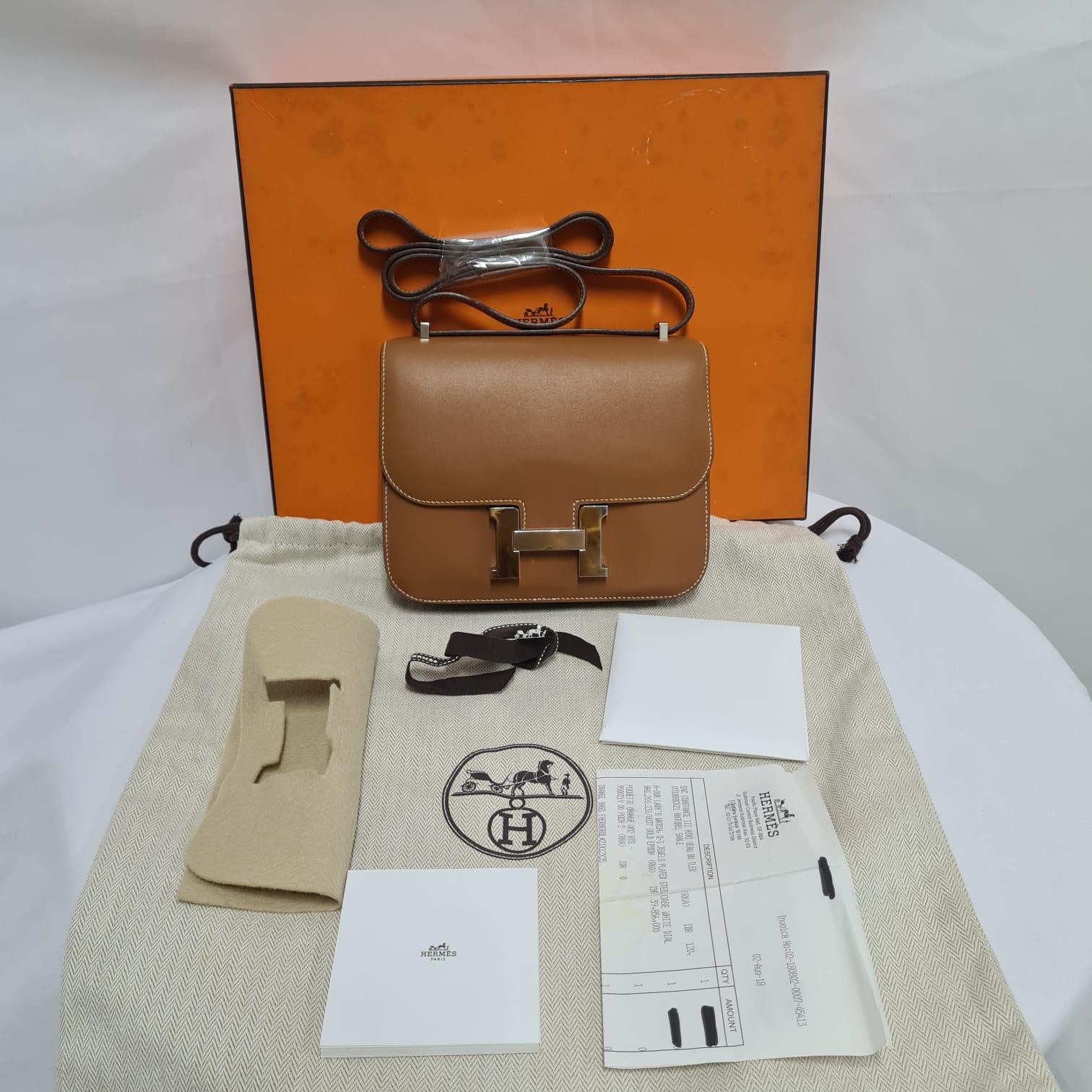 Hermes Constance 18 Natural Sable Butler PHW For Sale 14