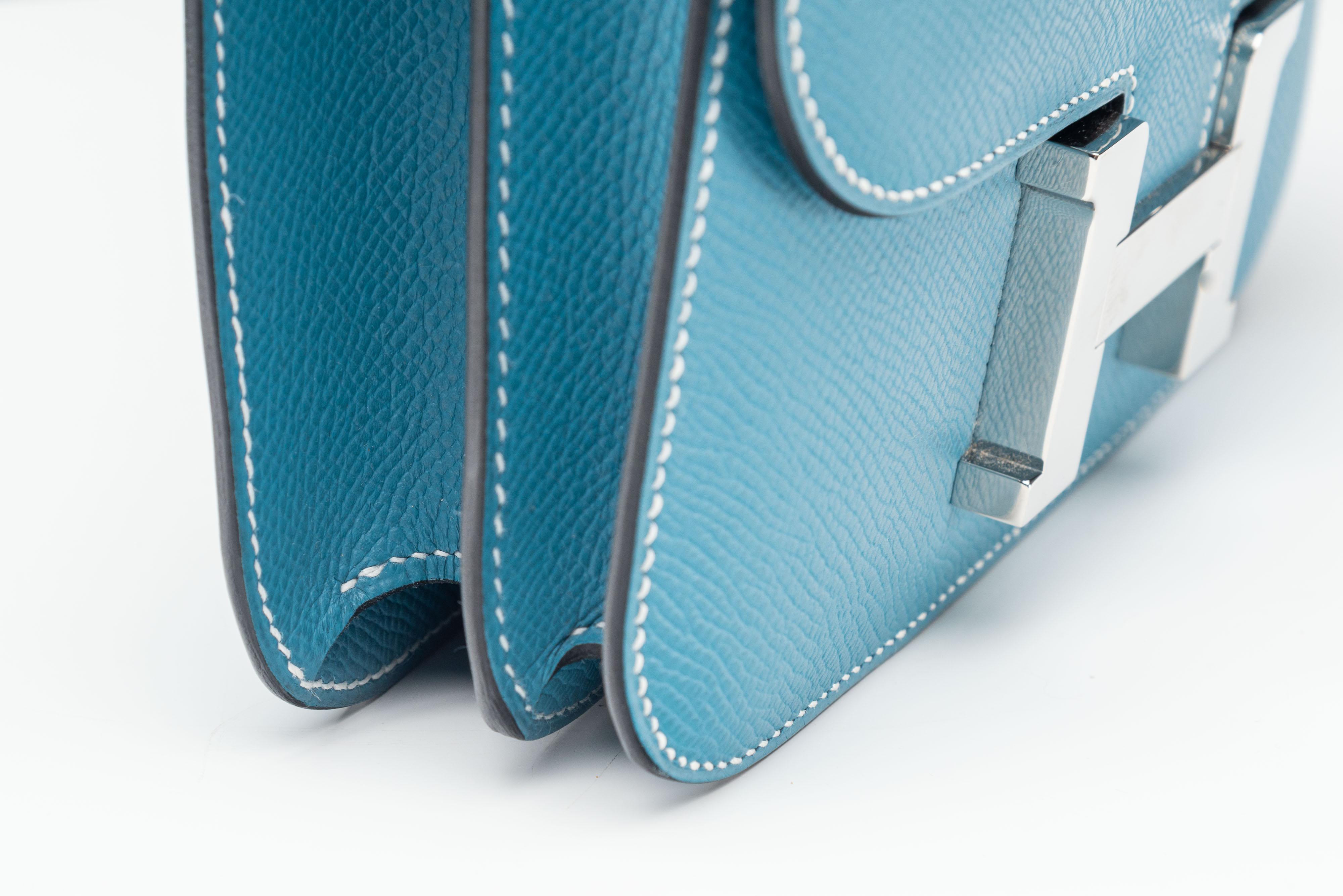 HERMES Constance 18 NEW Epsom Jeans Blue Palladium 9