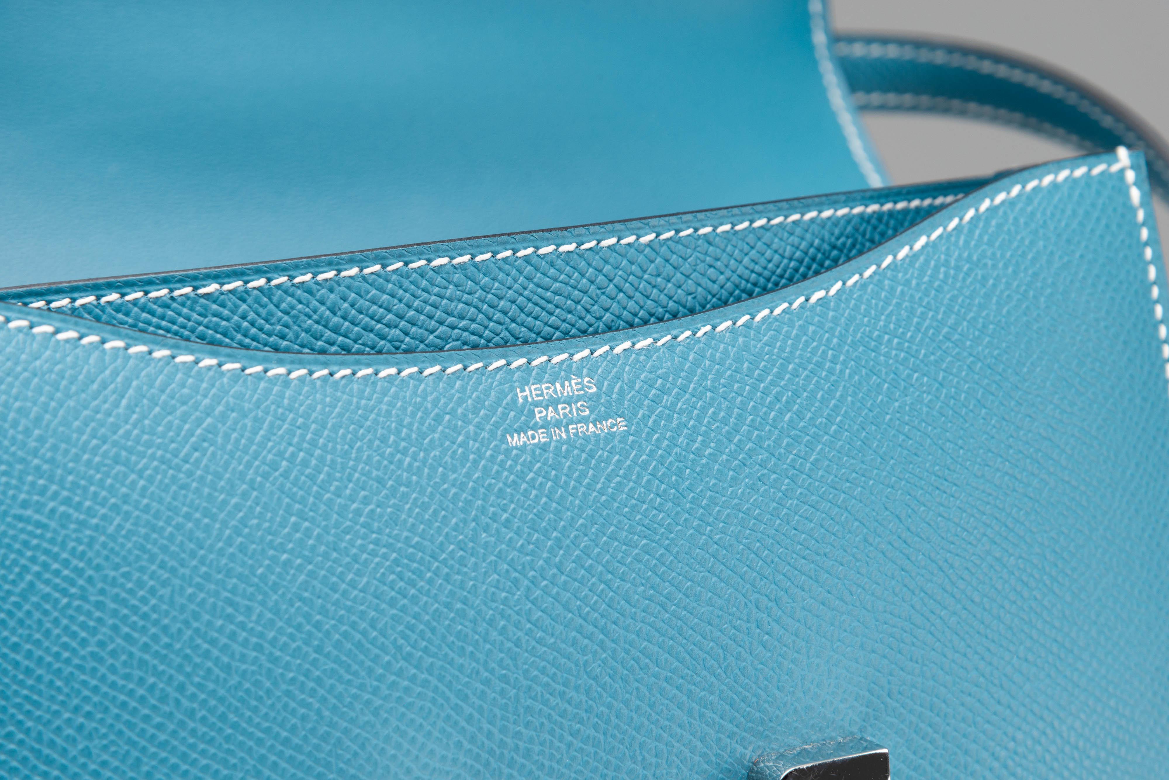 HERMES Constance 18 NEW Epsom Jeans Blue Palladium 13