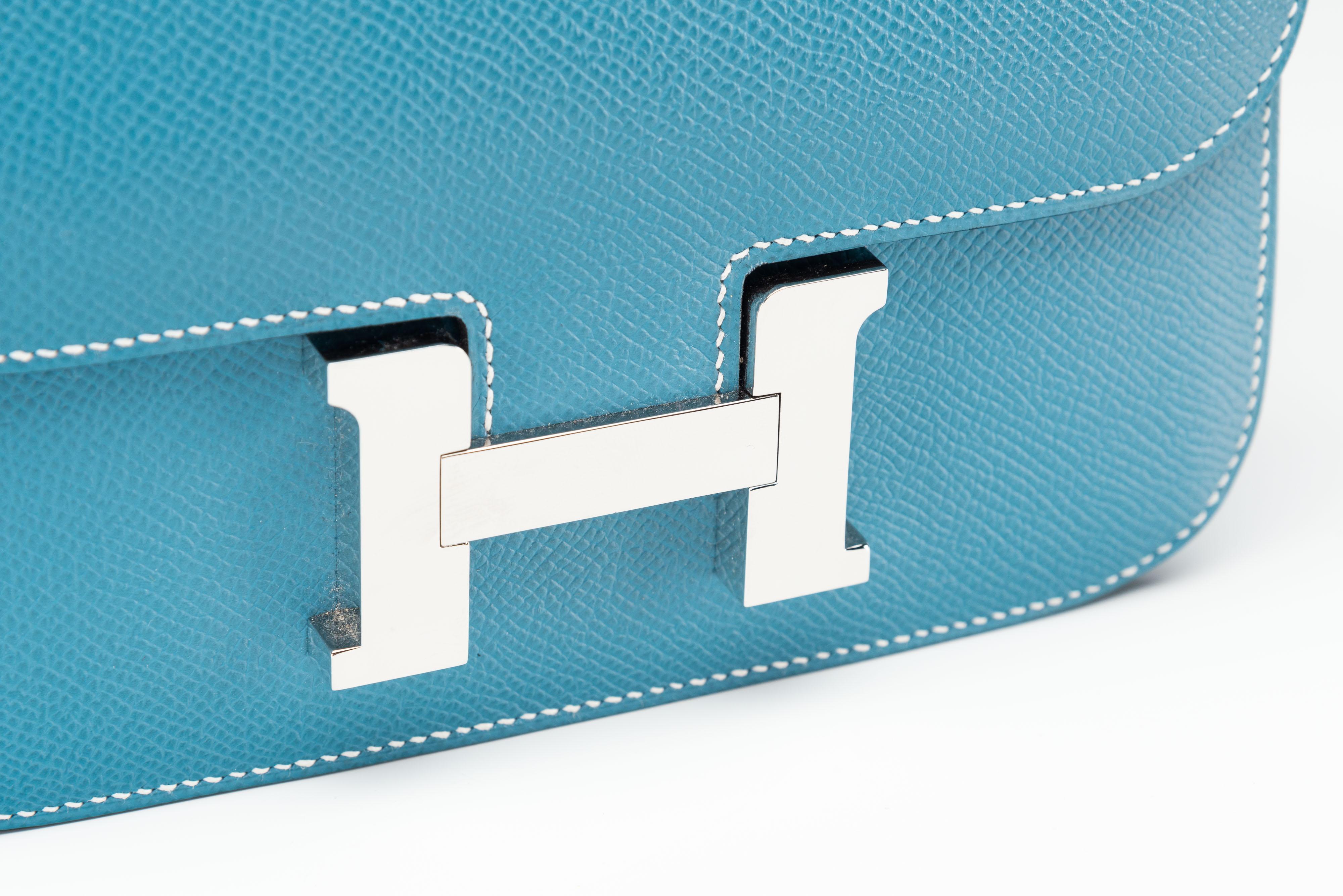 HERMES Constance 18 NEW Epsom Jeans Blue Palladium 5