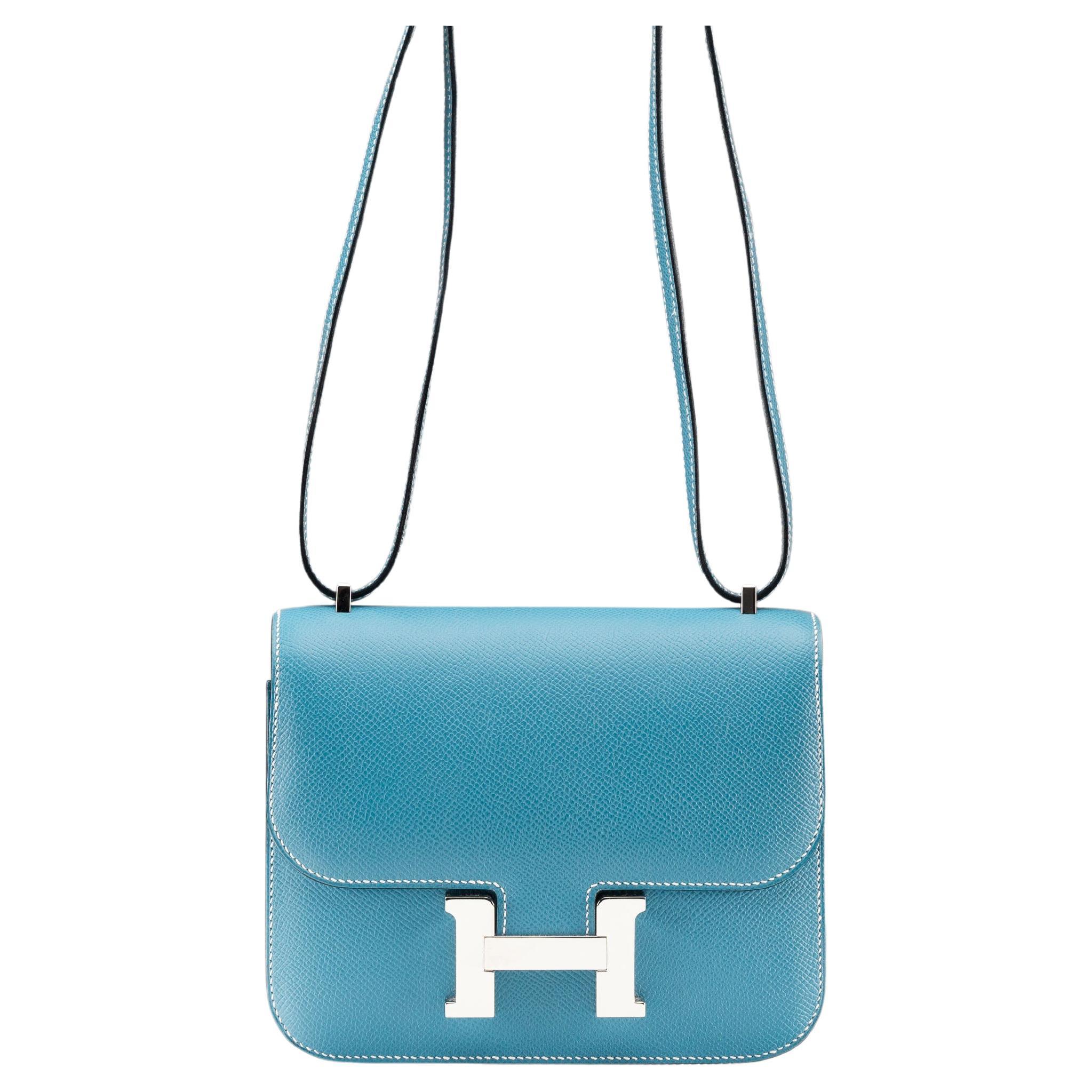 HERMES Constance 18 NEW Epsom Jeans Blue Palladium