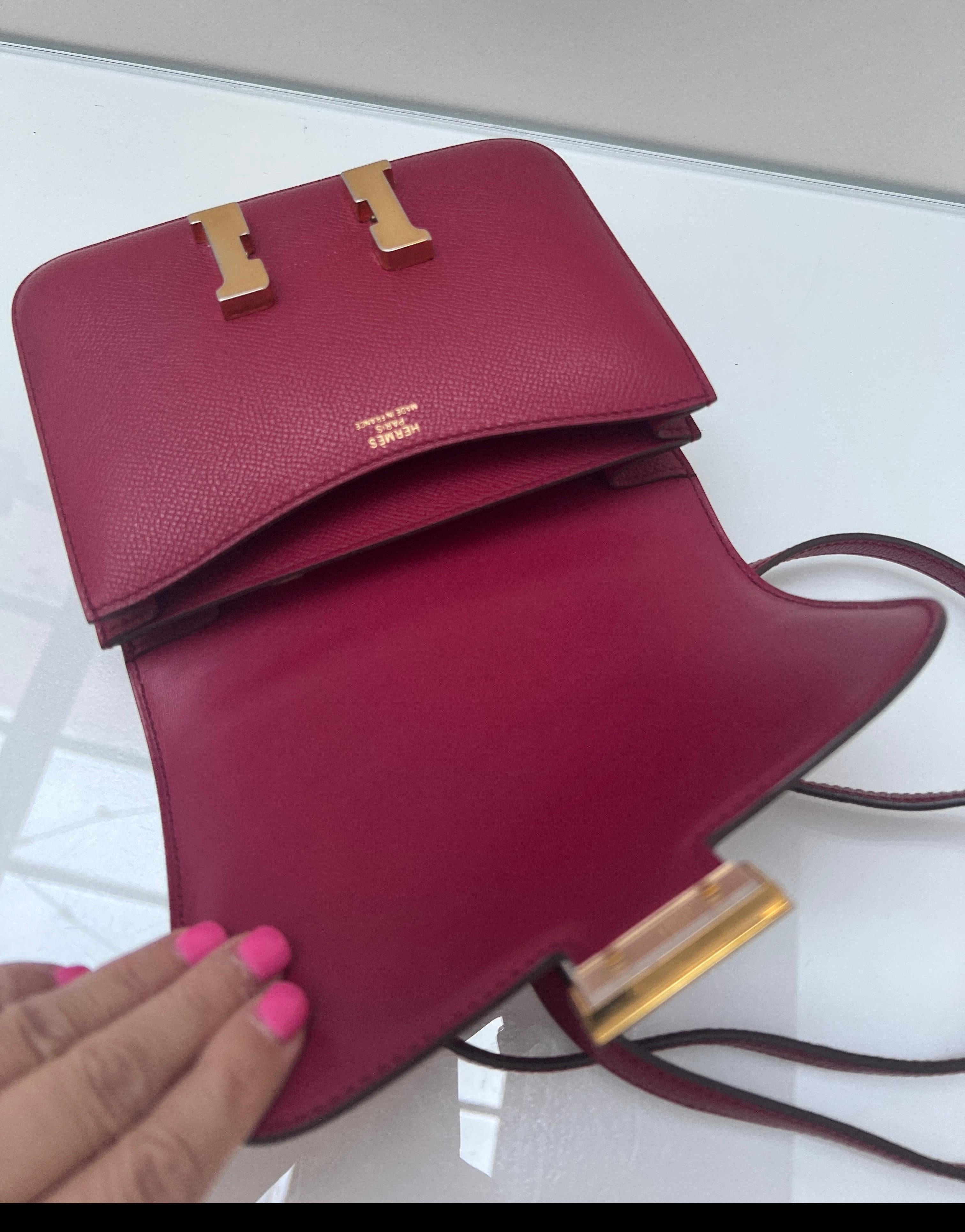 Borsa Hermes Constance 18 Rouge Casaque in vendita 5