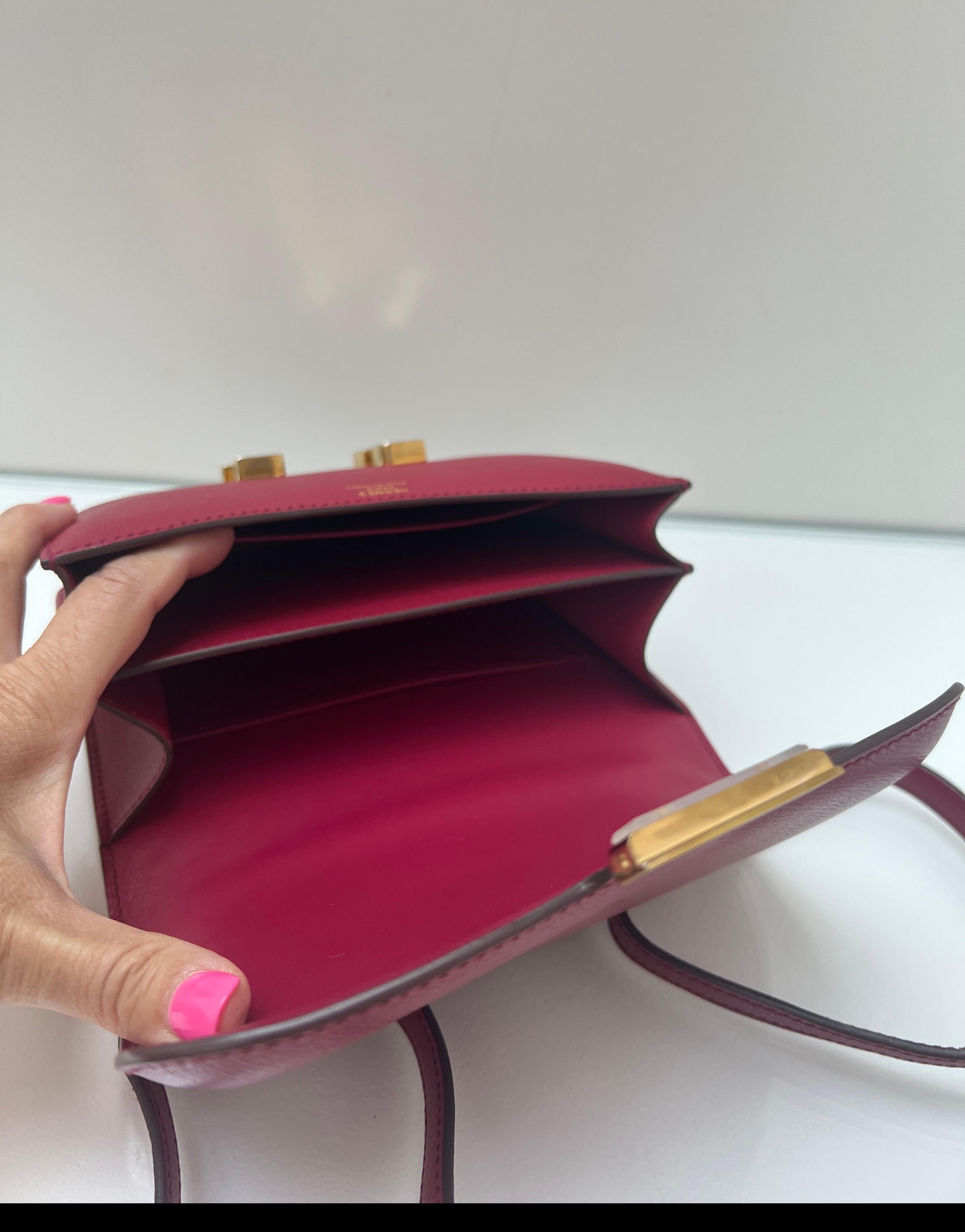 Borsa Hermes Constance 18 Rouge Casaque in vendita 6
