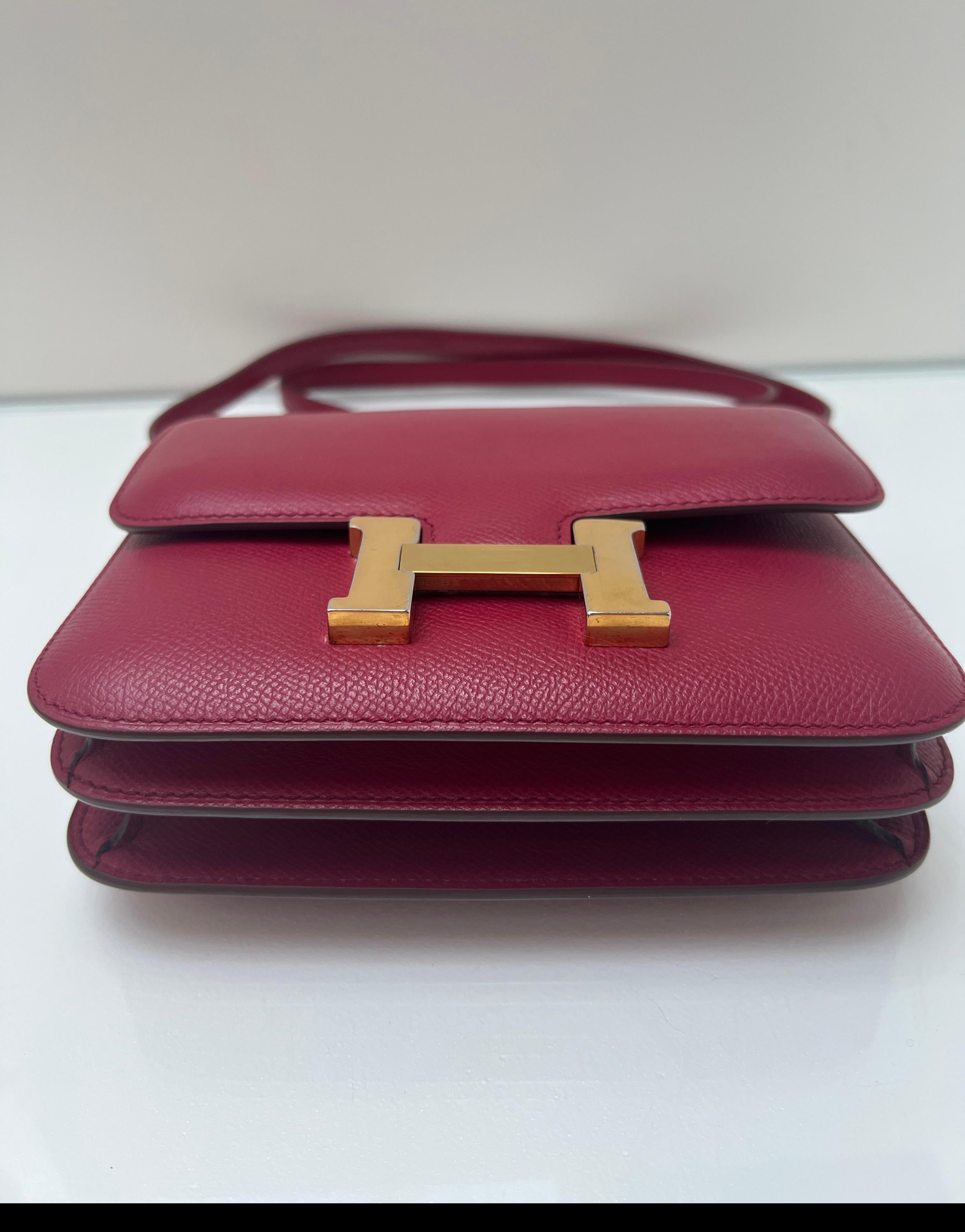 Borsa Hermes Constance 18 Rouge Casaque in vendita 9