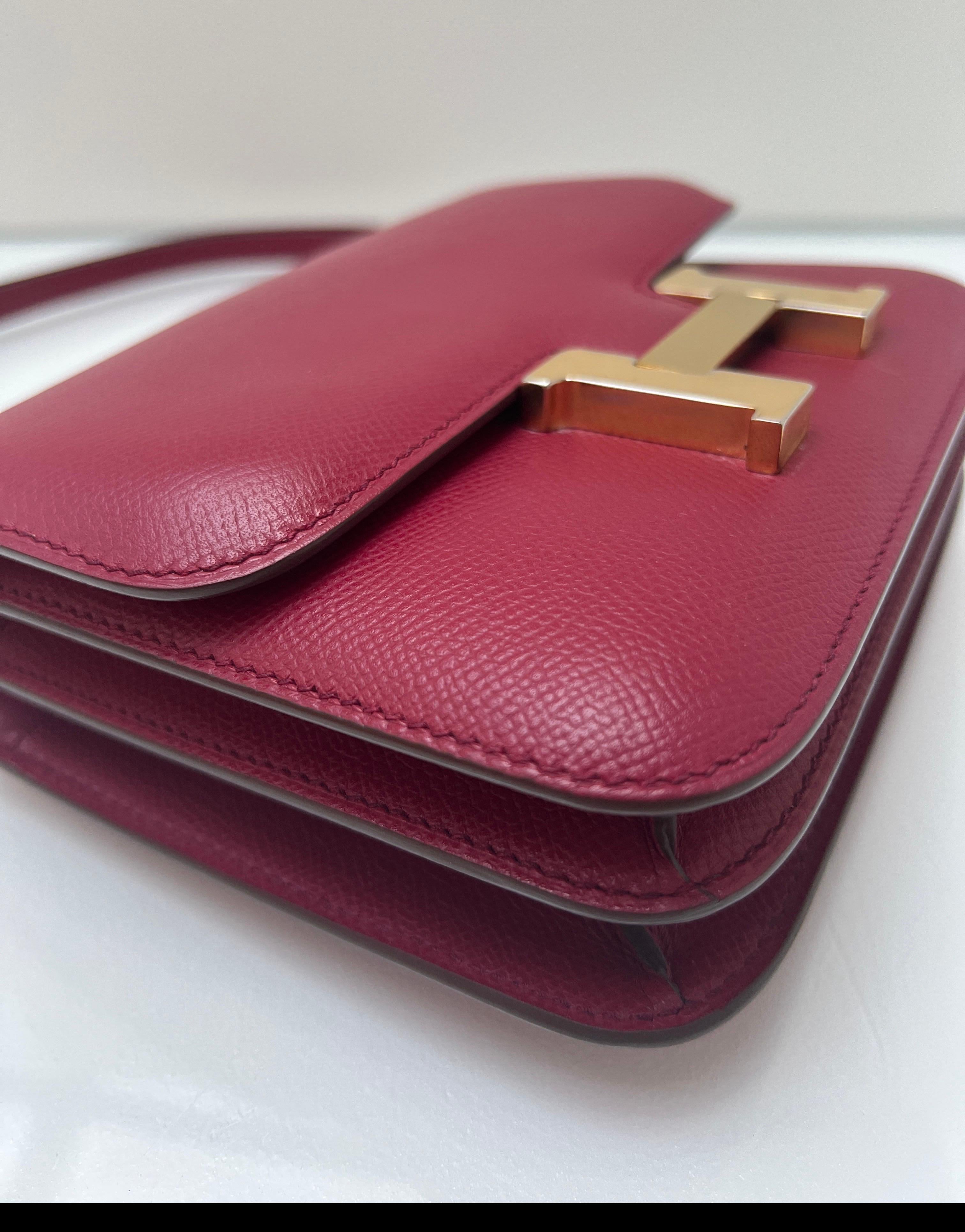 Borsa Hermes Constance 18 Rouge Casaque in vendita 11