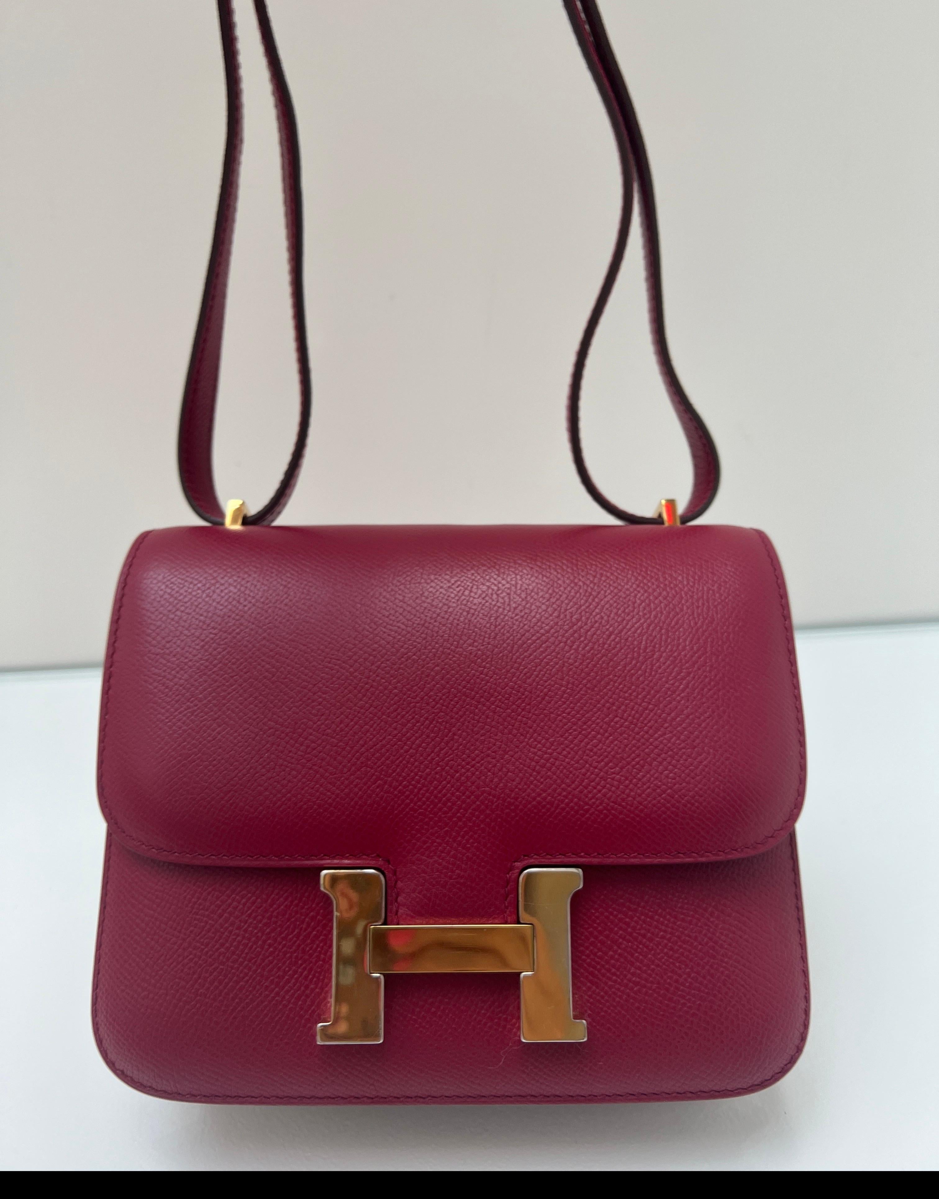Borsa Hermes Constance 18 Rouge Casaque in vendita 14