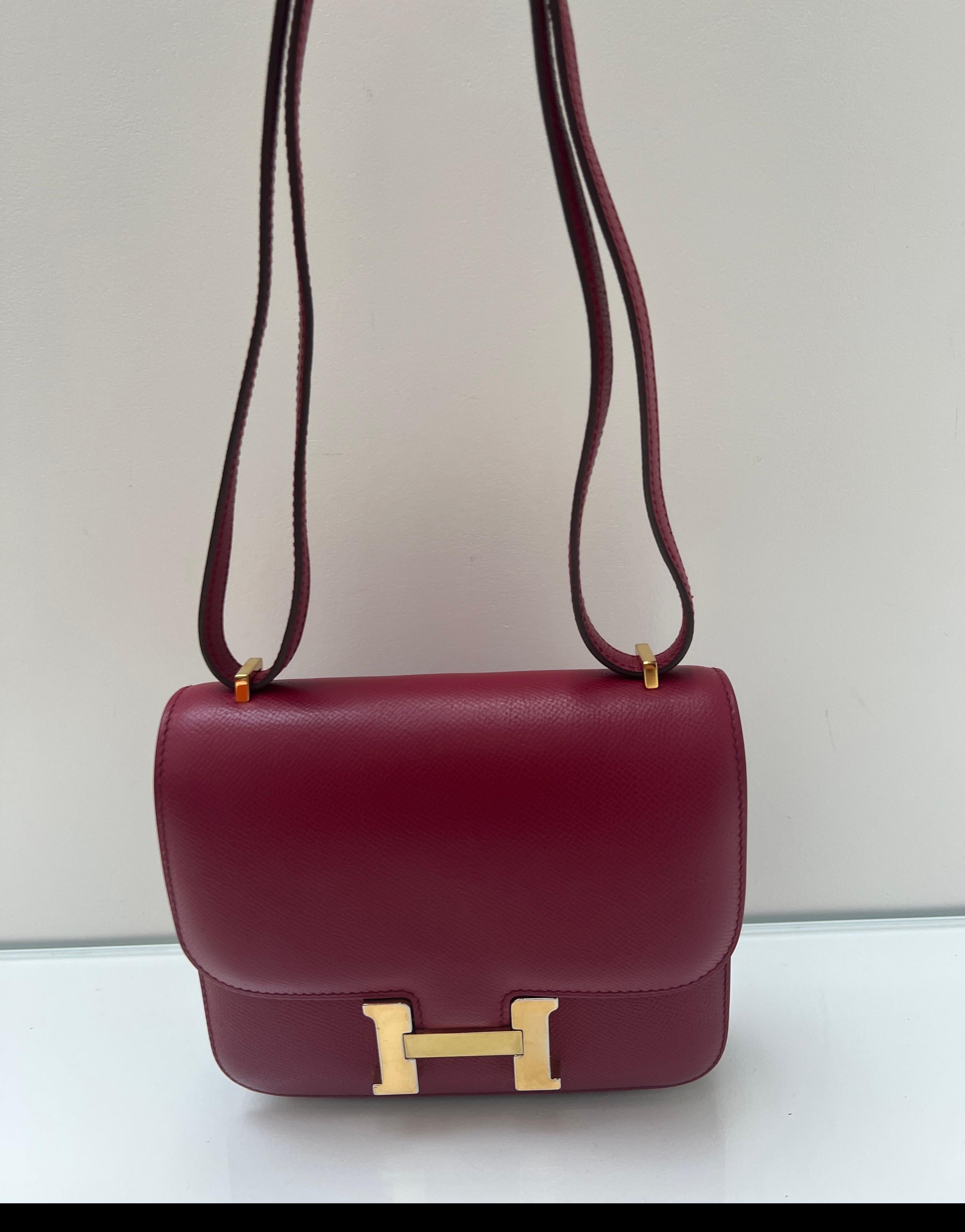 Borsa Hermes Constance 18 Rouge Casaque in vendita 15