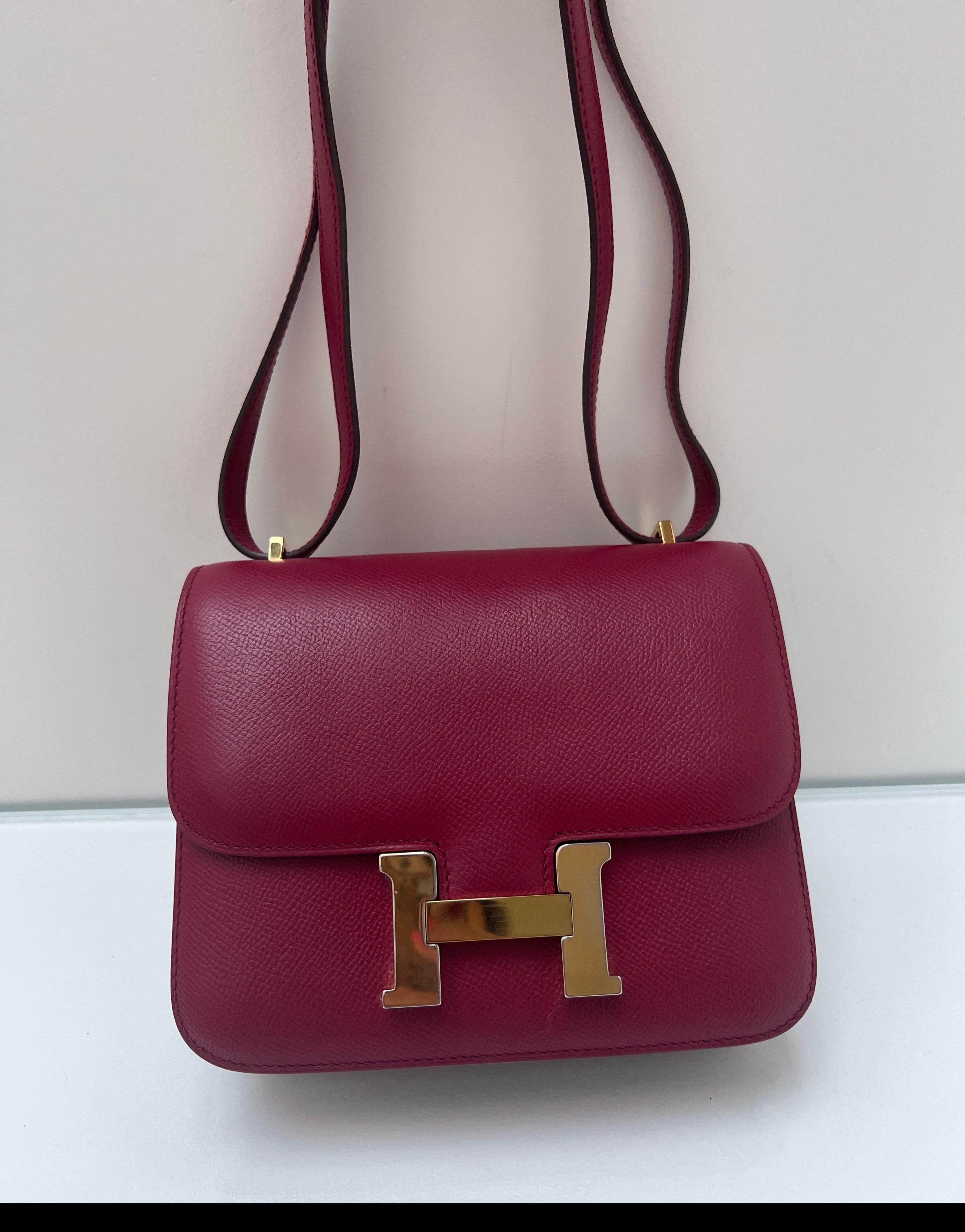 Borsa Hermes Constance 18 Rouge Casaque In condizioni buone in vendita a Athens, GA