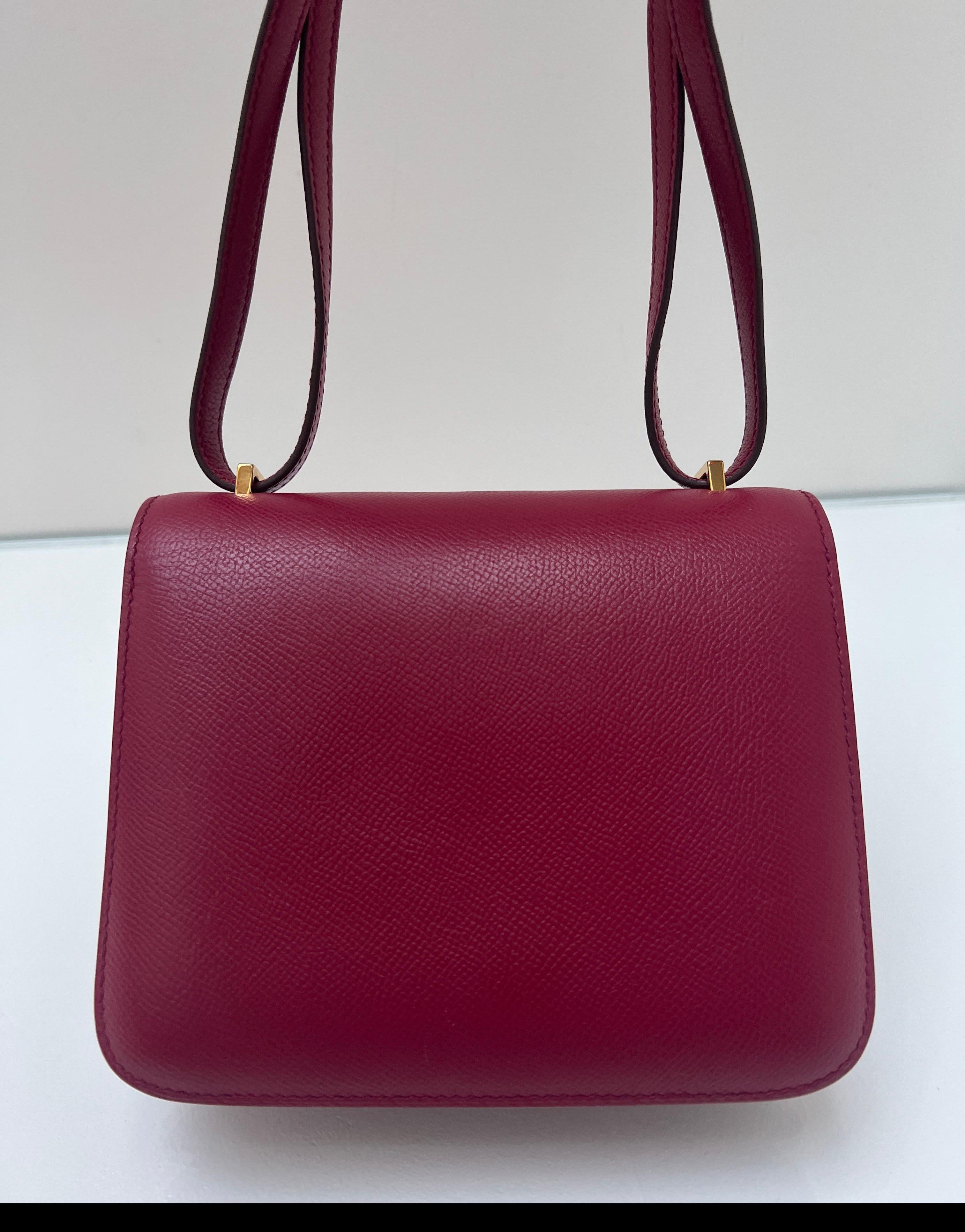 Borsa Hermes Constance 18 Rouge Casaque in vendita 3