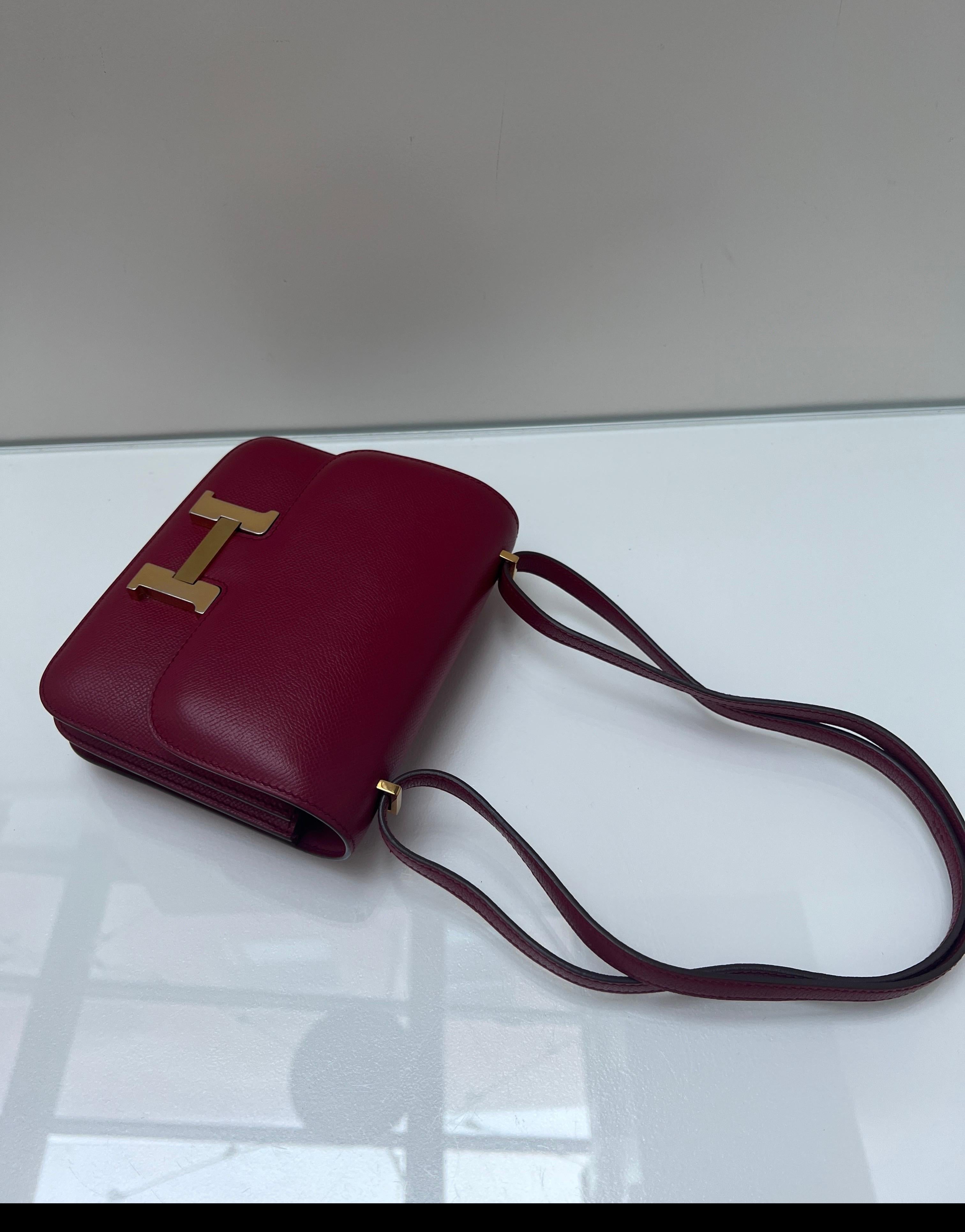 Borsa Hermes Constance 18 Rouge Casaque in vendita 4