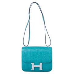 Hermès Constance 18 Turquoise (T9) Matte Crocodile Niloticus – '00s