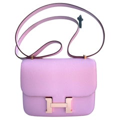 Hermès Birkin Mauve Sylvestre Swift 25 Rose Gold Hardware, 2021 (Like New), Womens Handbag