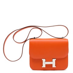 Hermès Constance 18cm Orange Epsom Leather w PH