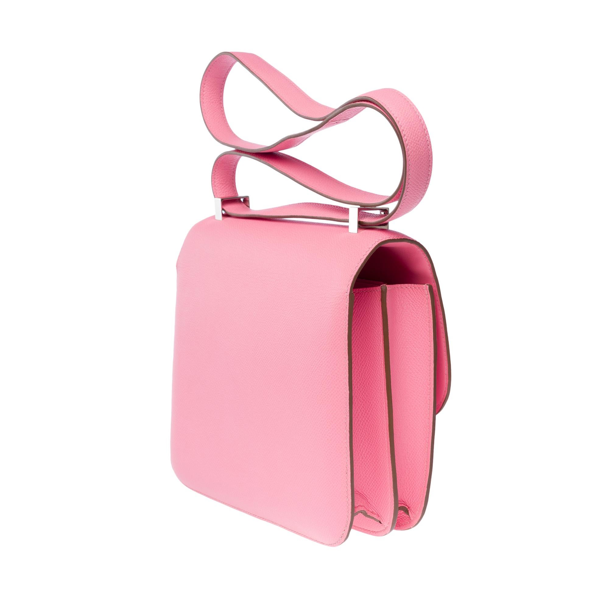 Hermès Constance 23 shoulder bag in Azalée Pink Epsom Calf leather , PHW 1
