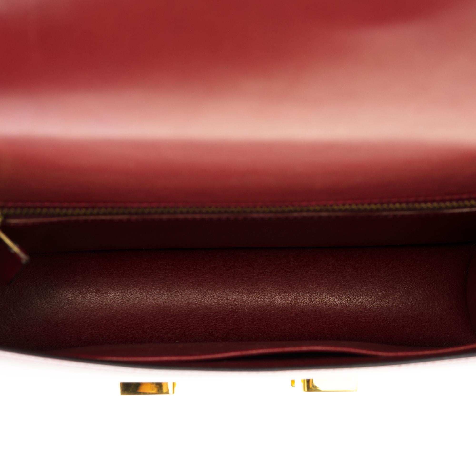 Hermes Constance 23 shoulder bag in burgundy calfskin with gold hardware ! 2