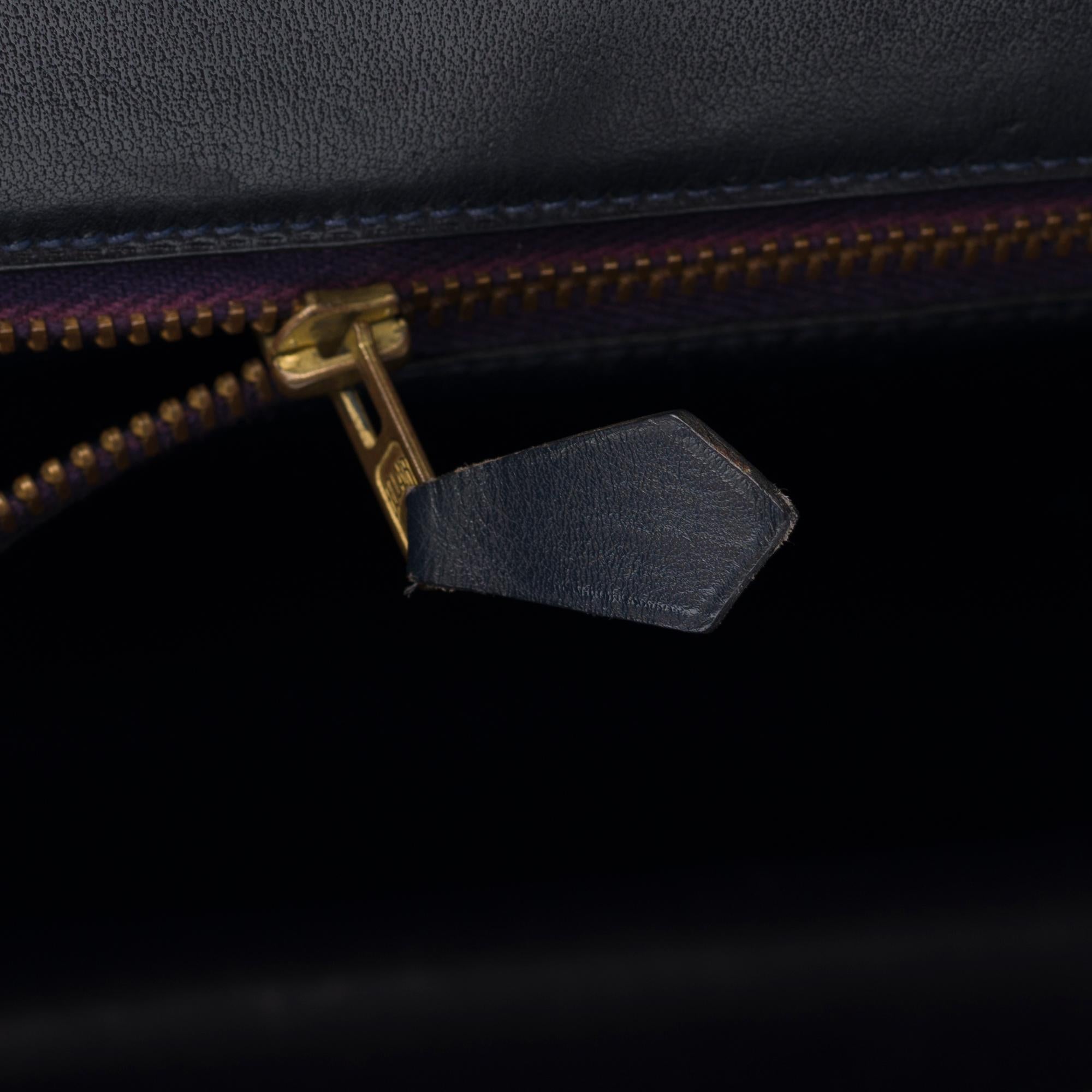 Hermes Constance 23 shoulder bag in navy blue box calfskin with gold hardware ! 1