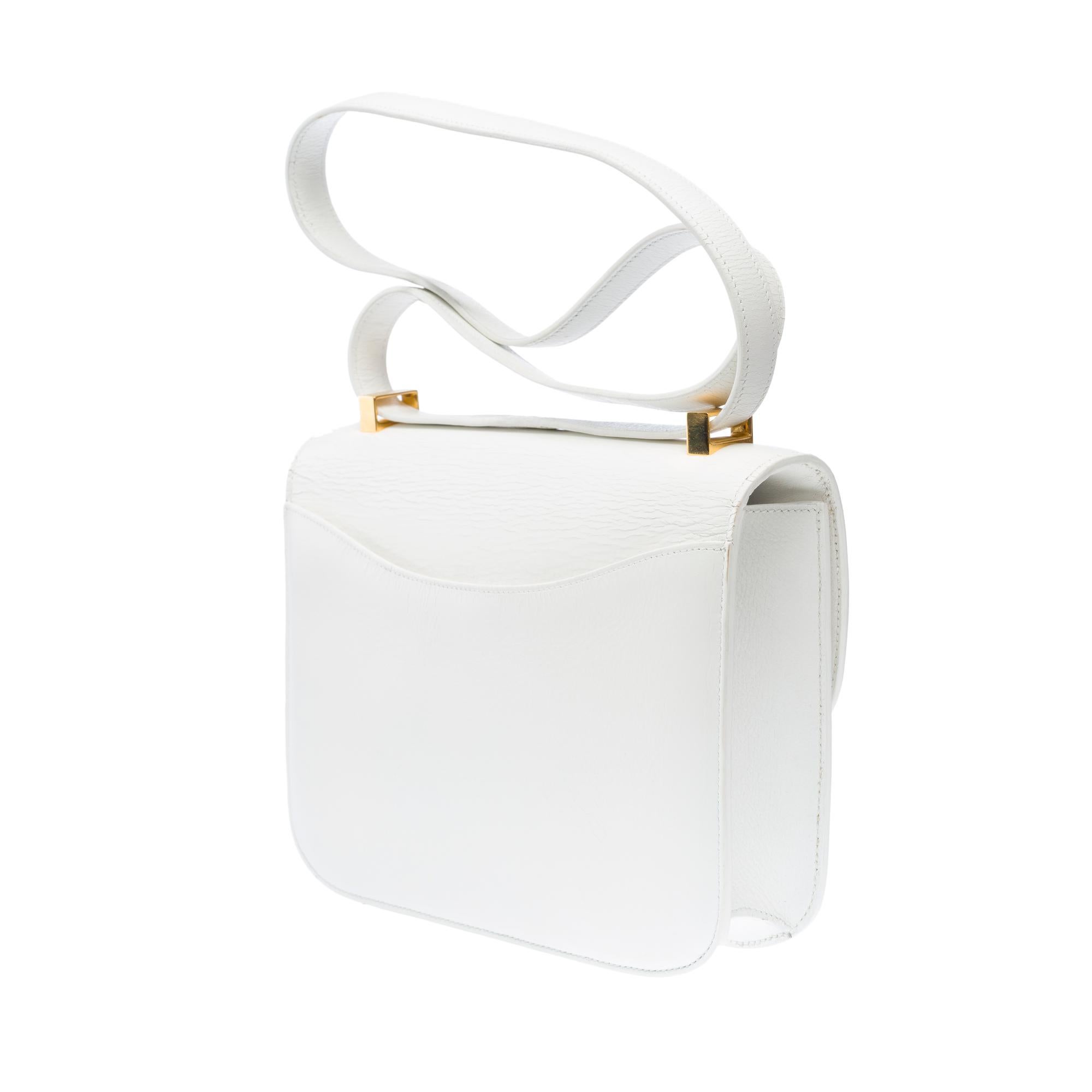 Women's Hermès Constance 23 shoulder bag in White Pecari leather , GHW For Sale
