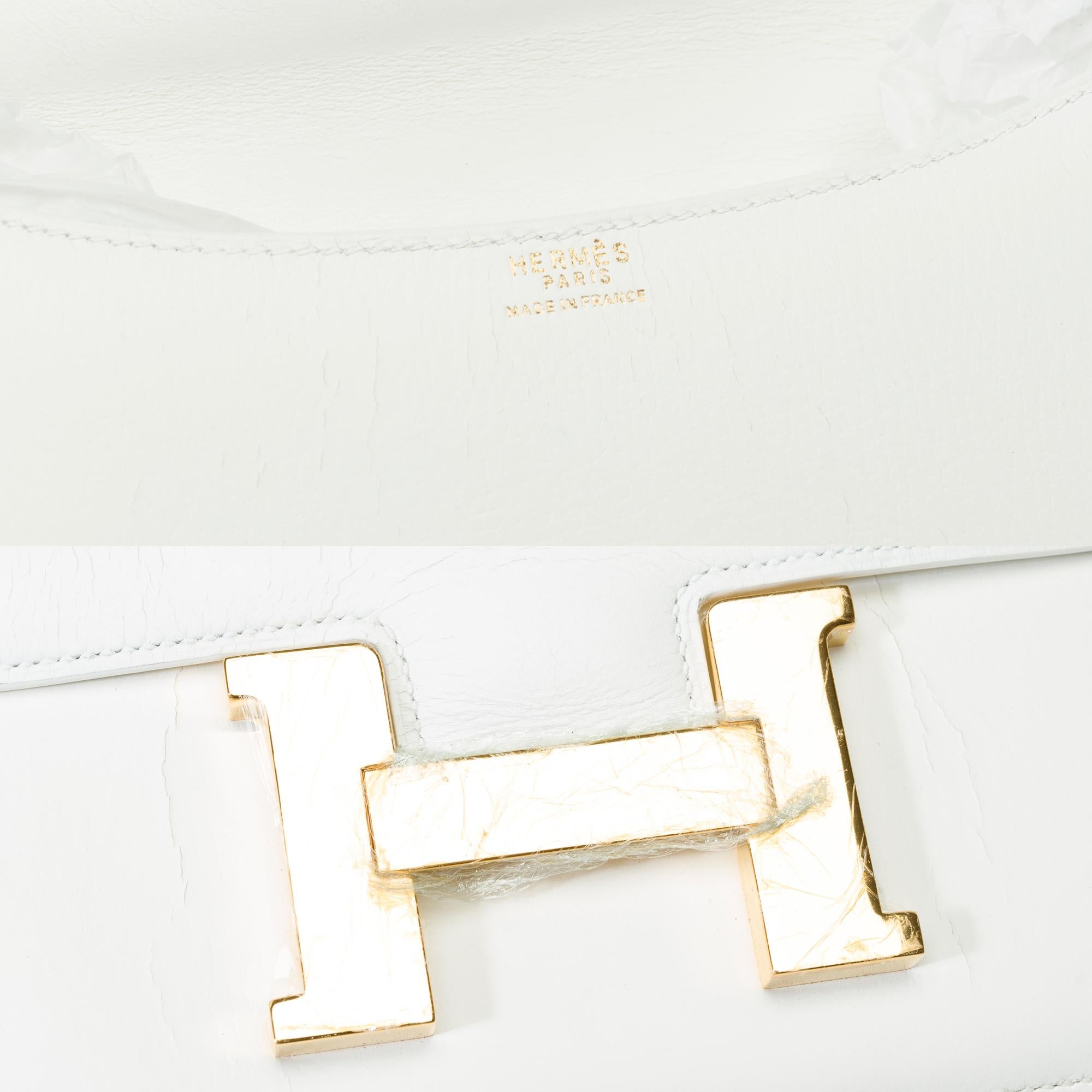Hermès Constance 23 shoulder bag in White Pecari leather , GHW For Sale 1