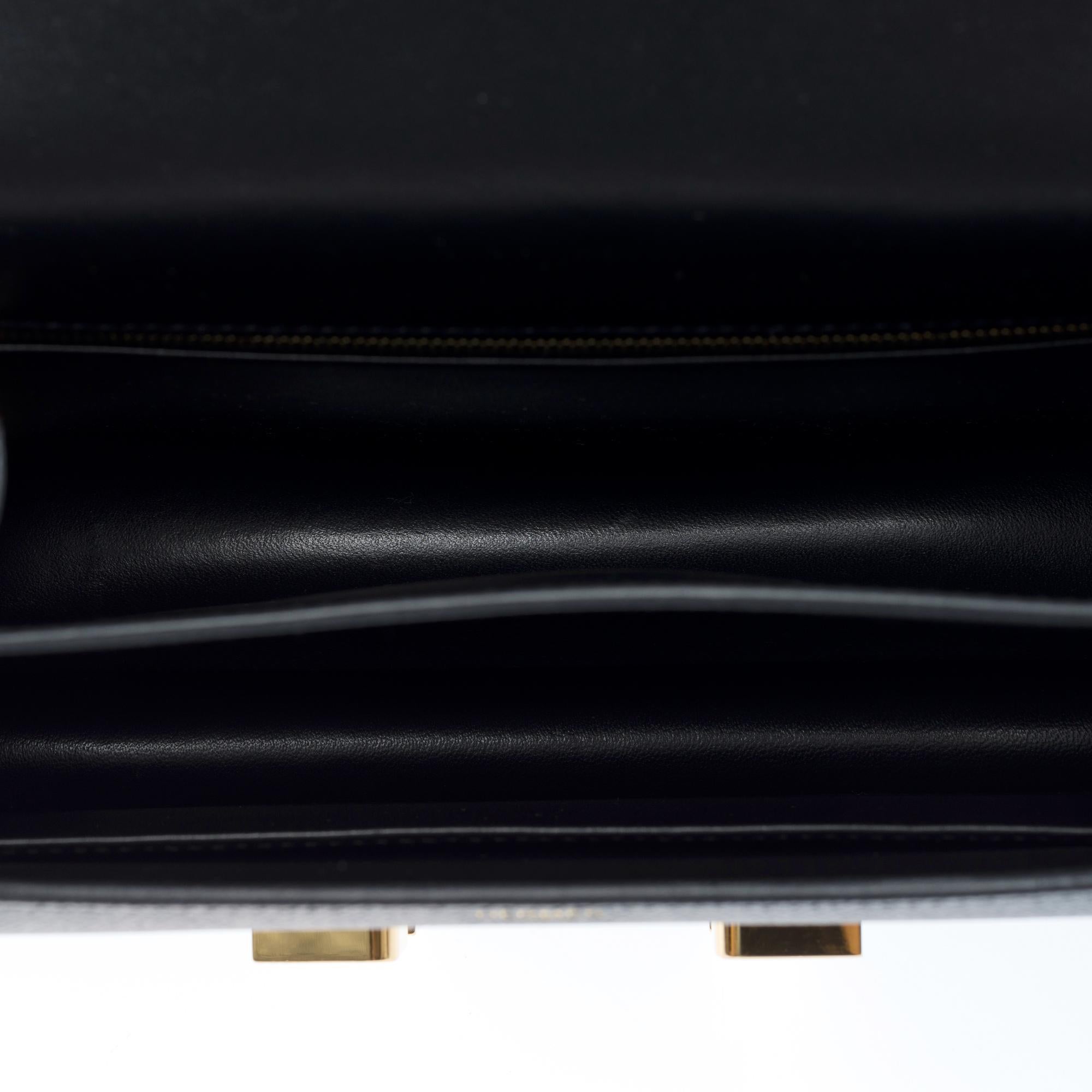 Hermès Constance 23 shoulder bag in Black Epsom Calf leather , GHW For Sale 4