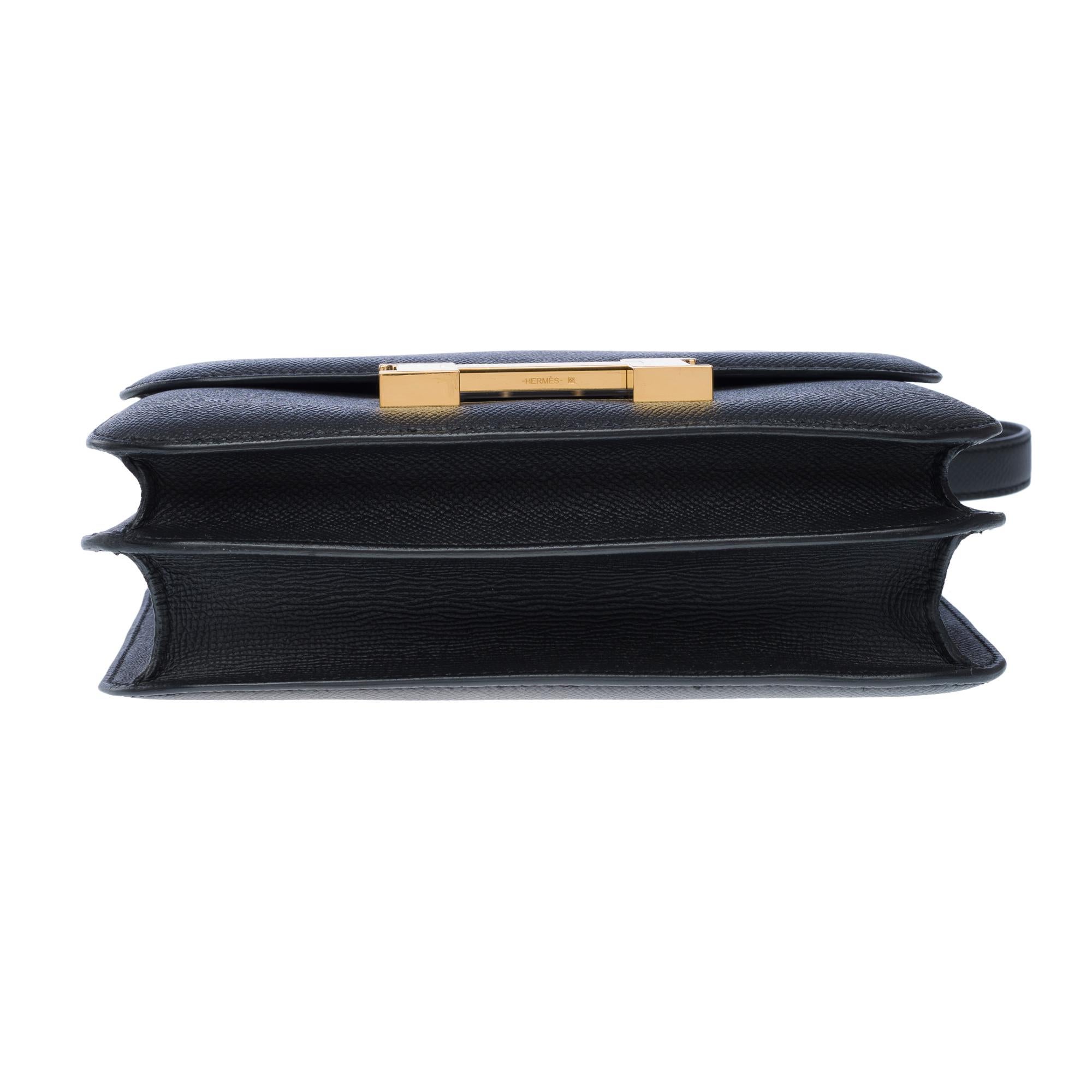 Hermès Constance 23 shoulder bag in Black Epsom Calf leather , GHW For Sale 6
