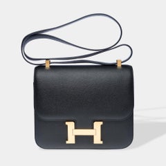 Hermès Constance 23 shoulder bag in Black Epsom Calf leather , GHW