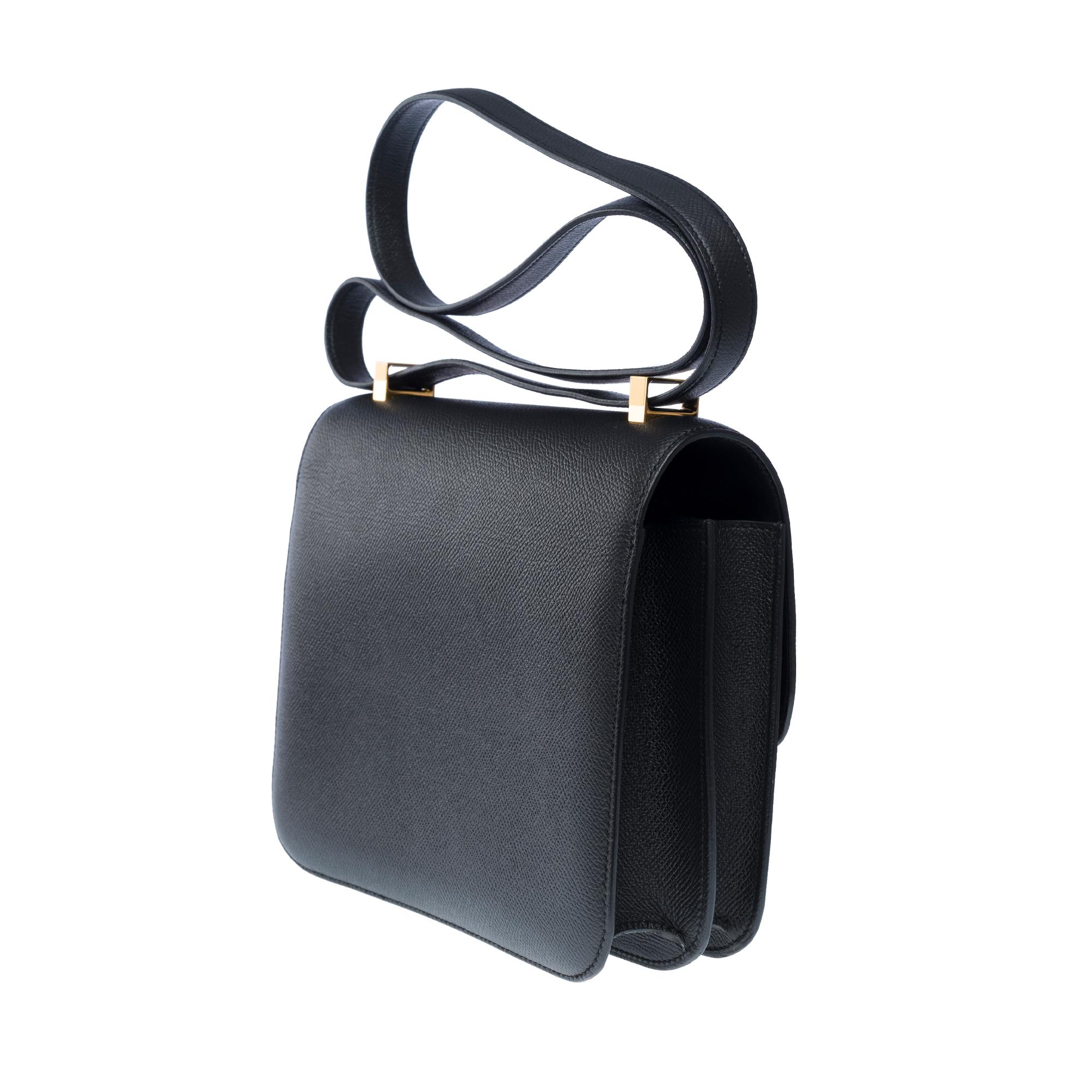 Hermès Constance 23 shoulder bag in Black Epsom Calf leather , GHW For Sale 1